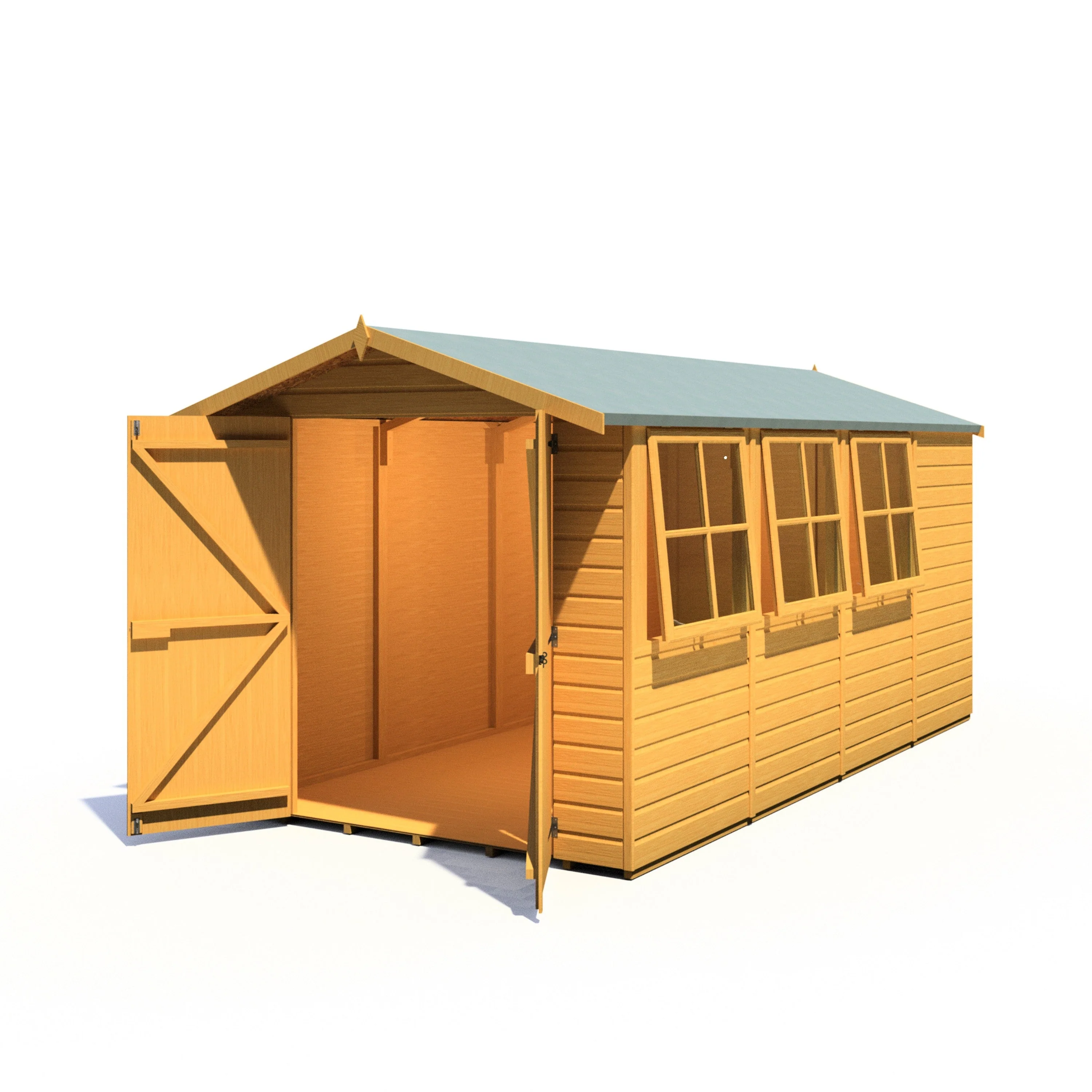 Jersey 12' 9" x 6' 8" Apex Shed - Premium Dip Treated Shiplap - Image 8