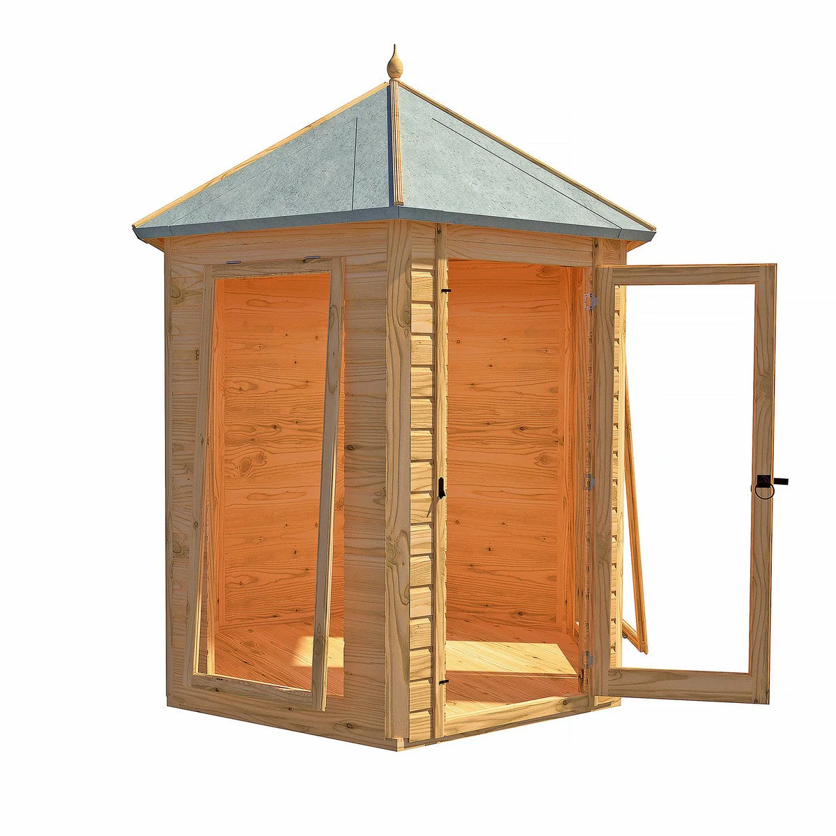 Shire Kendall 5' 10" x 7' Hexagonal Hip Summerhouse - Premium Dip Treated Tongue & Groove - Image 2