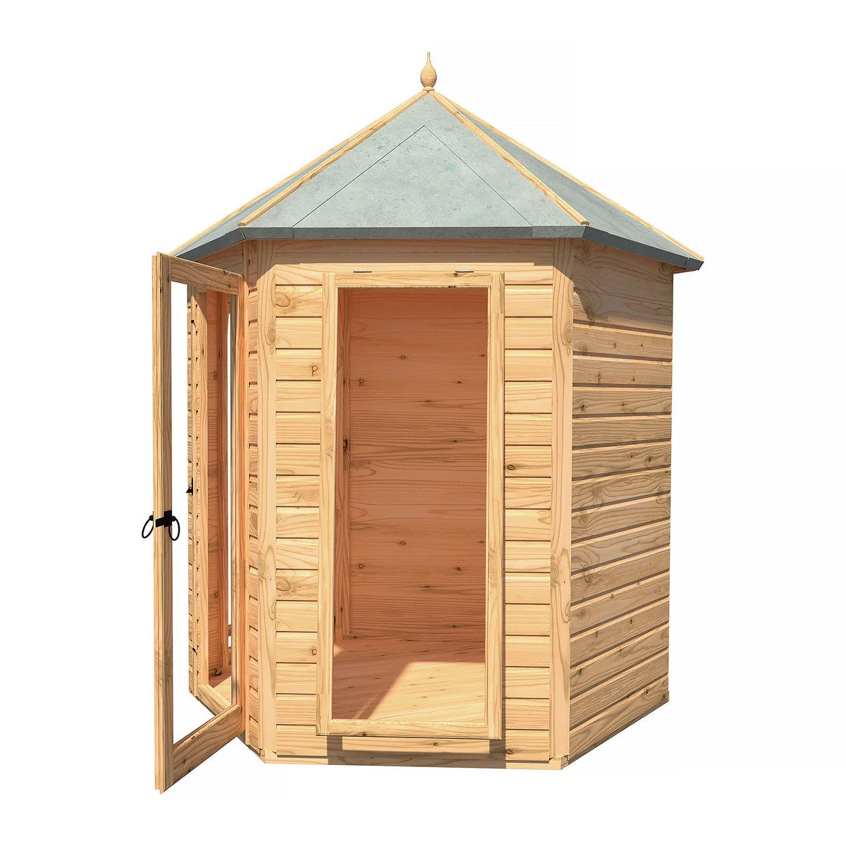 Shire Kendall 5' 10" x 7' Hexagonal Hip Summerhouse - Premium Dip Treated Tongue & Groove - Image 7