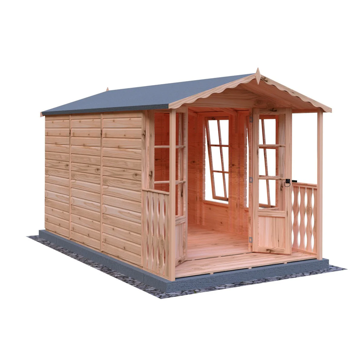 Shire Kensington 9' 6" x 6' 8" Apex Summerhouse - Premium Dip Treated Shiplap - Image 5