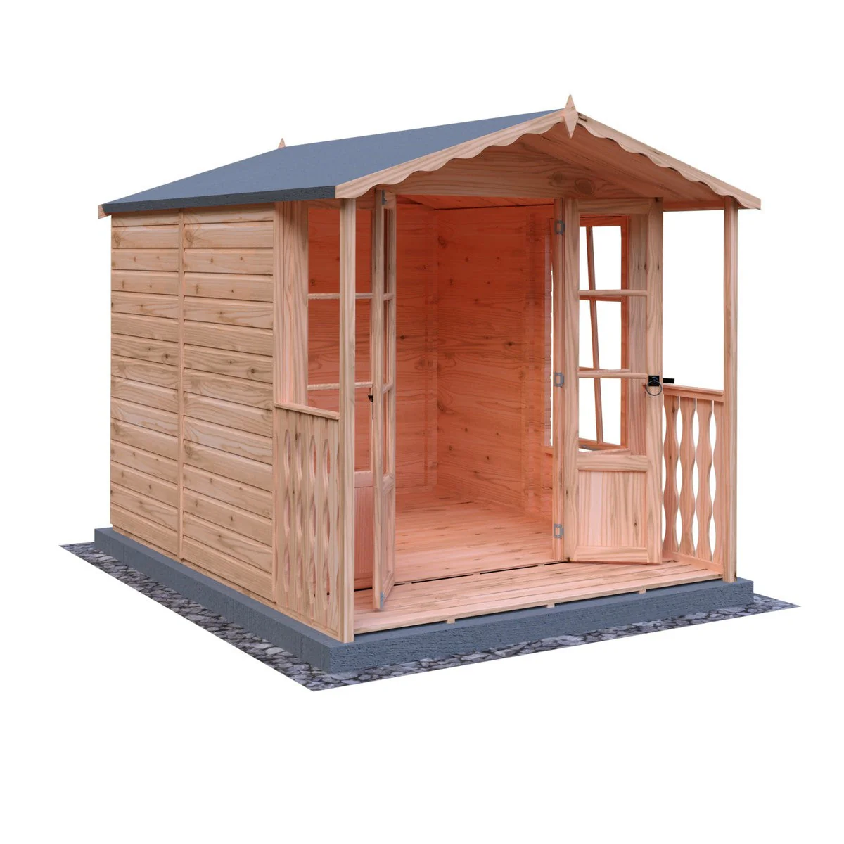 Shire Kensington 6' 3" x 6' 8" Apex Summerhouse - Premium Dip Treated Shiplap - Image 6