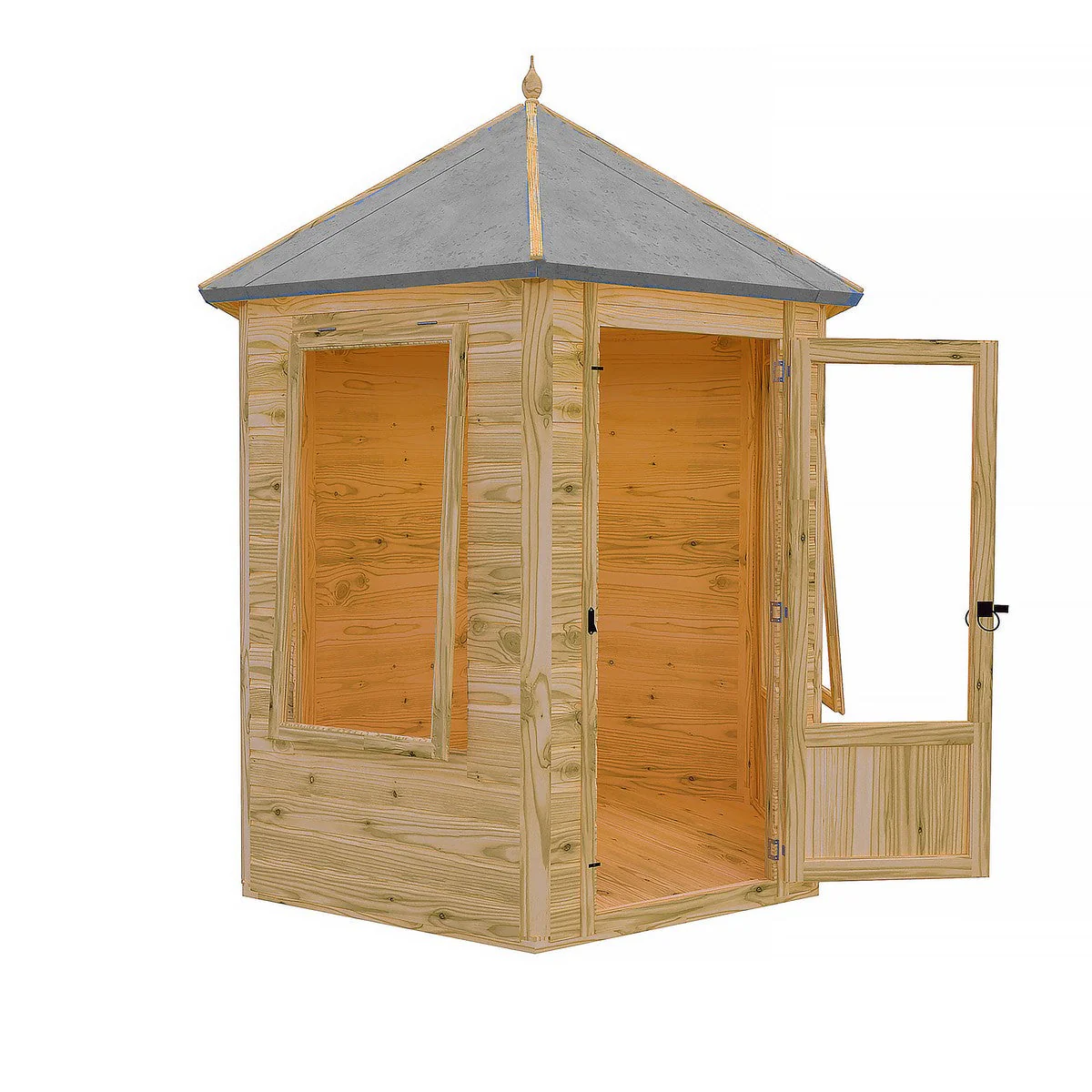 Shire Keswick 5' 10" x 7' Hexagonal Hip Summerhouse - Premium Dip Treated Shiplap - Image 5