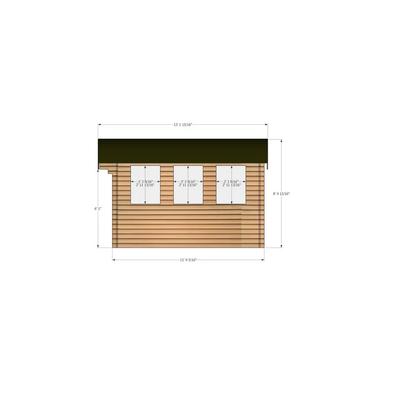 Shire Kilburn 9' 9" x 11' 9" Curved Log Cabin - Premium 70mm Cladding Tongue & Groove - Image 4