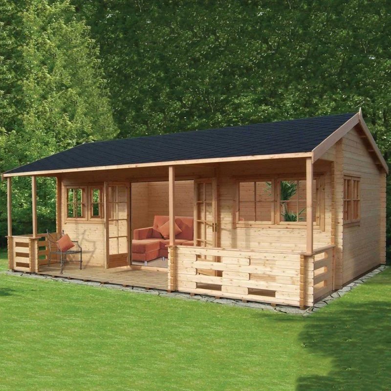 Shire Kingswood 17' 8" x 19' 4" Reverse Apex Log Cabin - Premium 44mm Cladding Tongue & Groove - Image 4