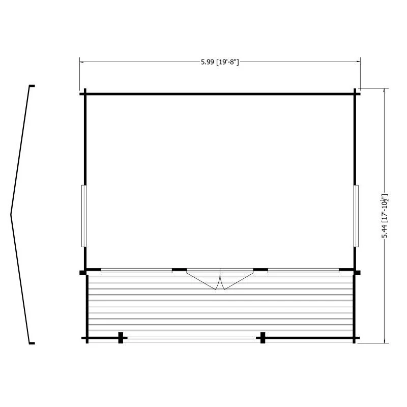 Shire Kingswood 17' 8" x 19' 4" Reverse Apex Log Cabin - Premium 44mm Cladding Tongue & Groove - Image 8