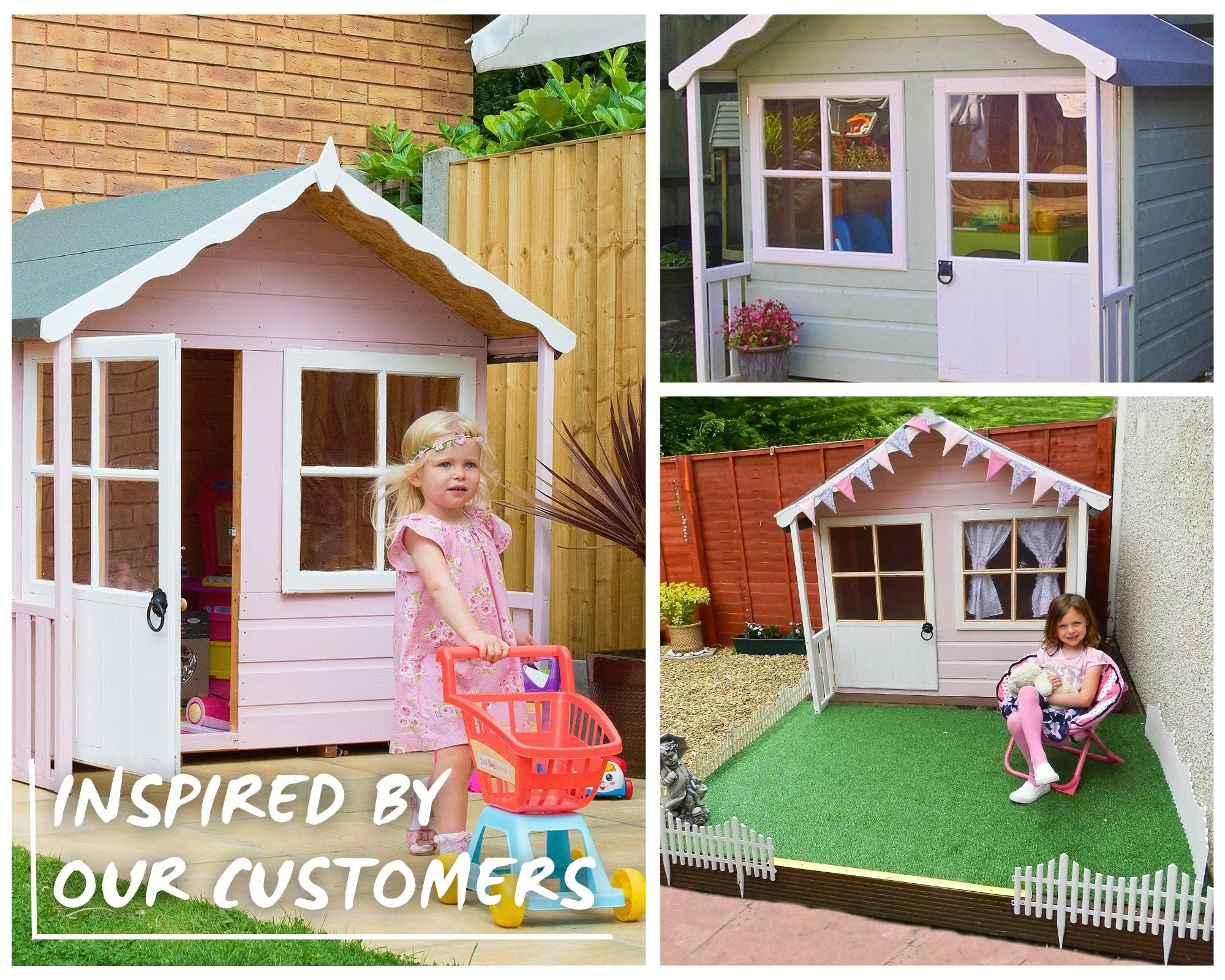 Kitty 3' 8" x 4' 10" Apex Children's Playhouse - Premium Dip Treated Shiplap - Image 2