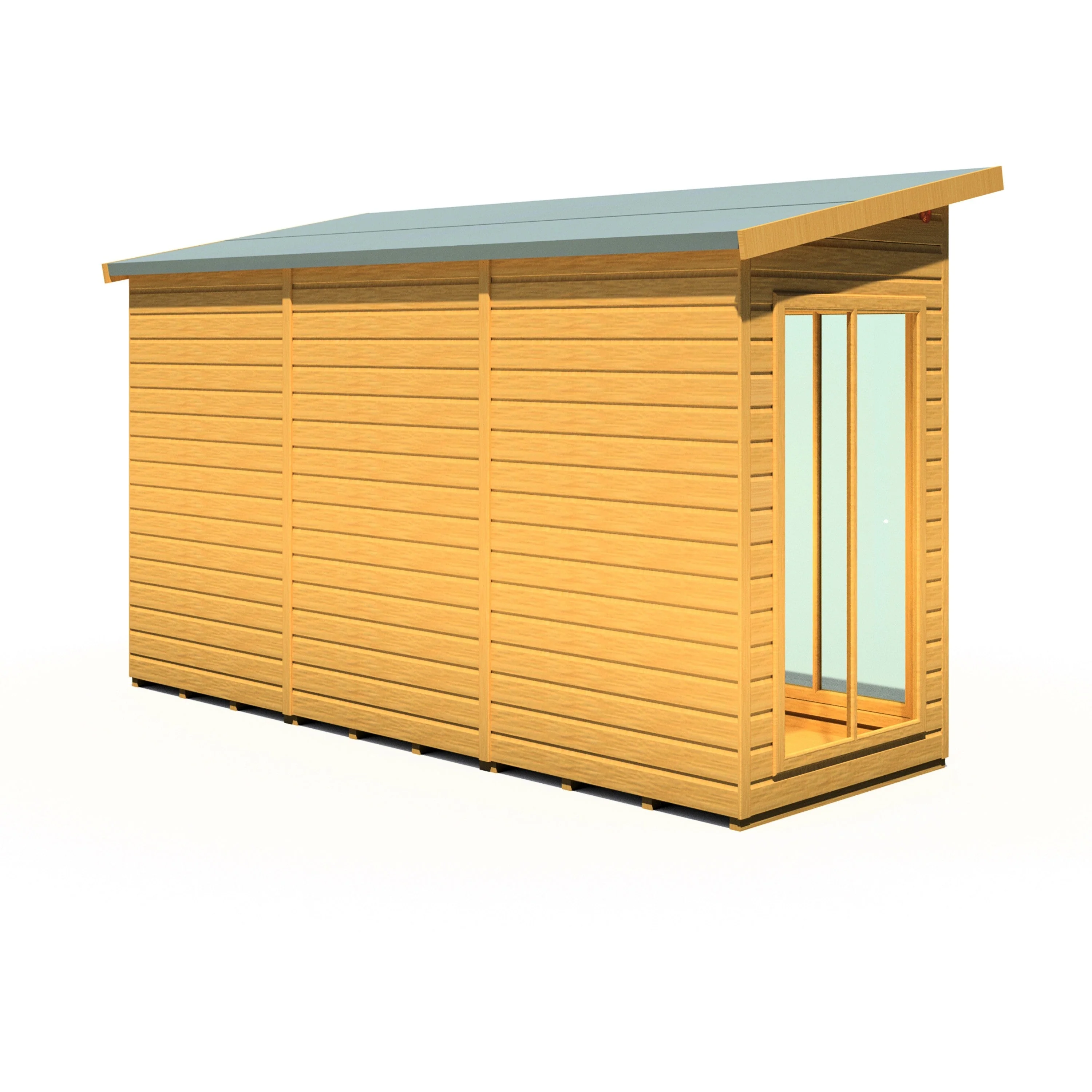 Shire Lela 3' 10" x 11' 8" Pent Summerhouse - Premium Dip Treated Shiplap - Image 10