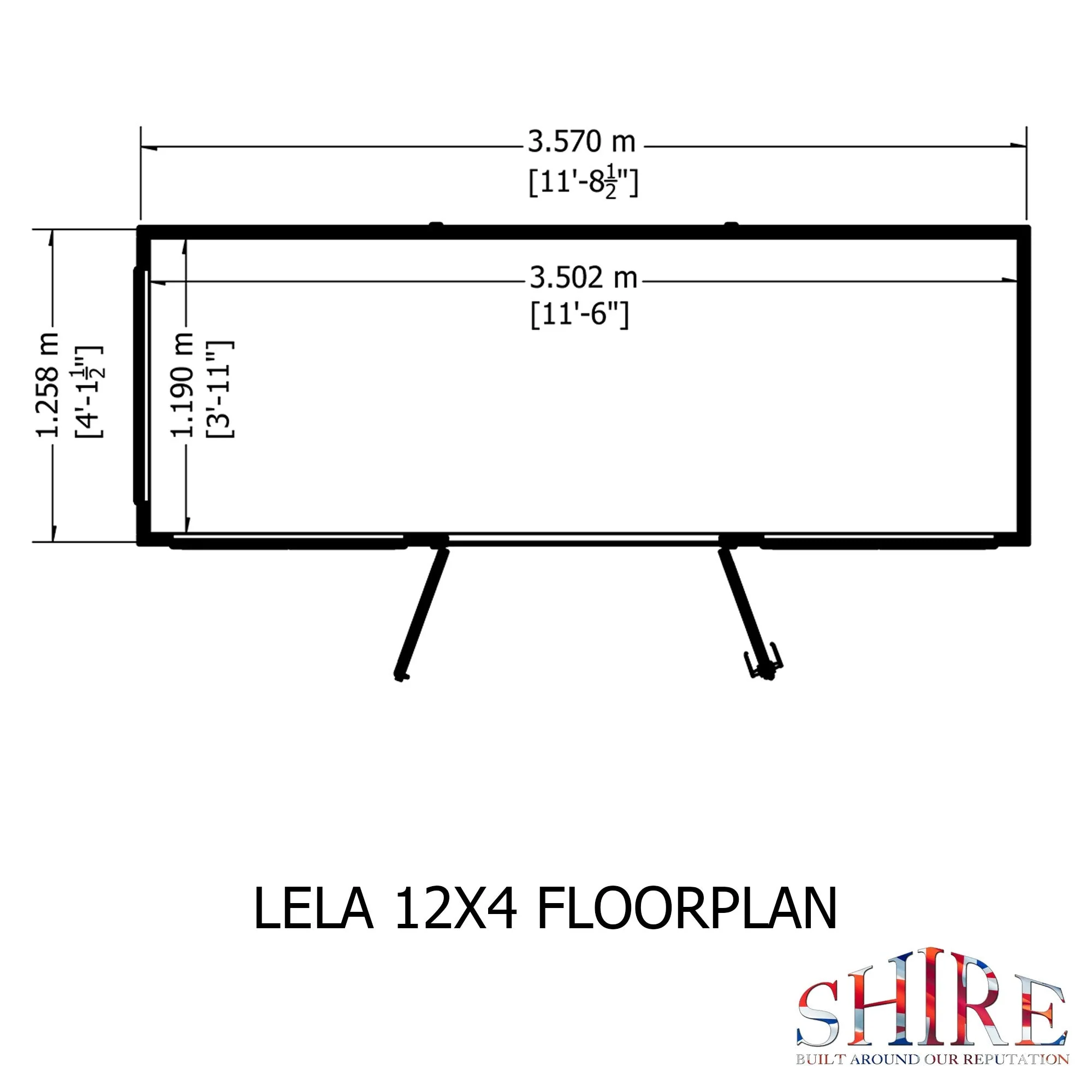 Shire Lela 3' 10" x 11' 8" Pent Summerhouse - Premium Dip Treated Shiplap - Image 3