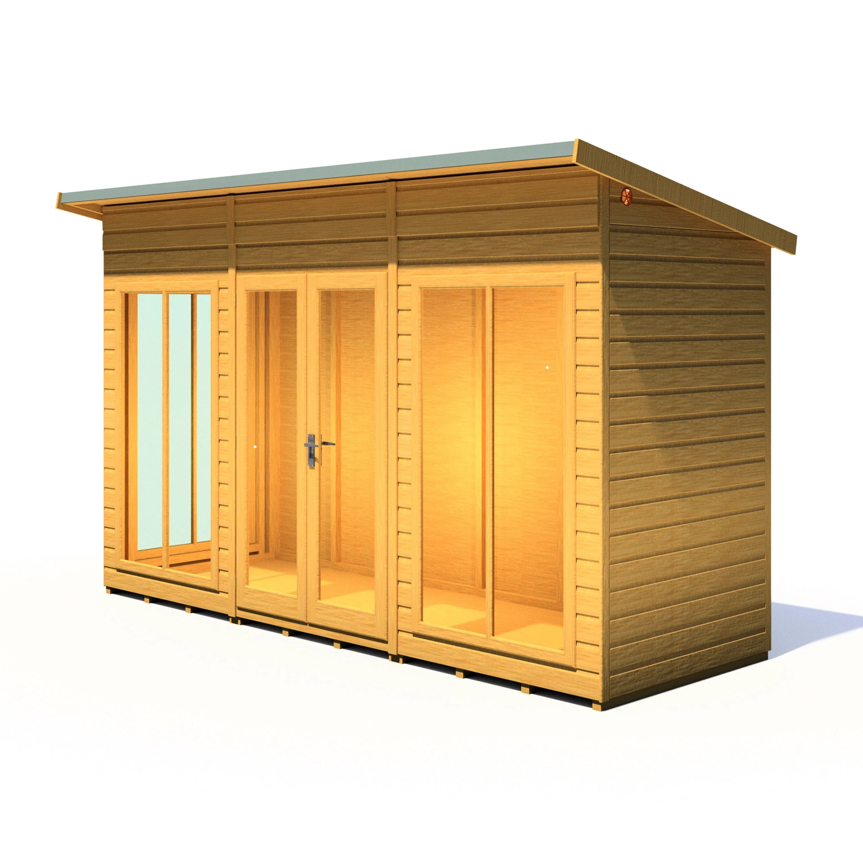 Shire Lela 3' 10" x 11' 8" Pent Summerhouse - Premium Dip Treated Shiplap - Image 6