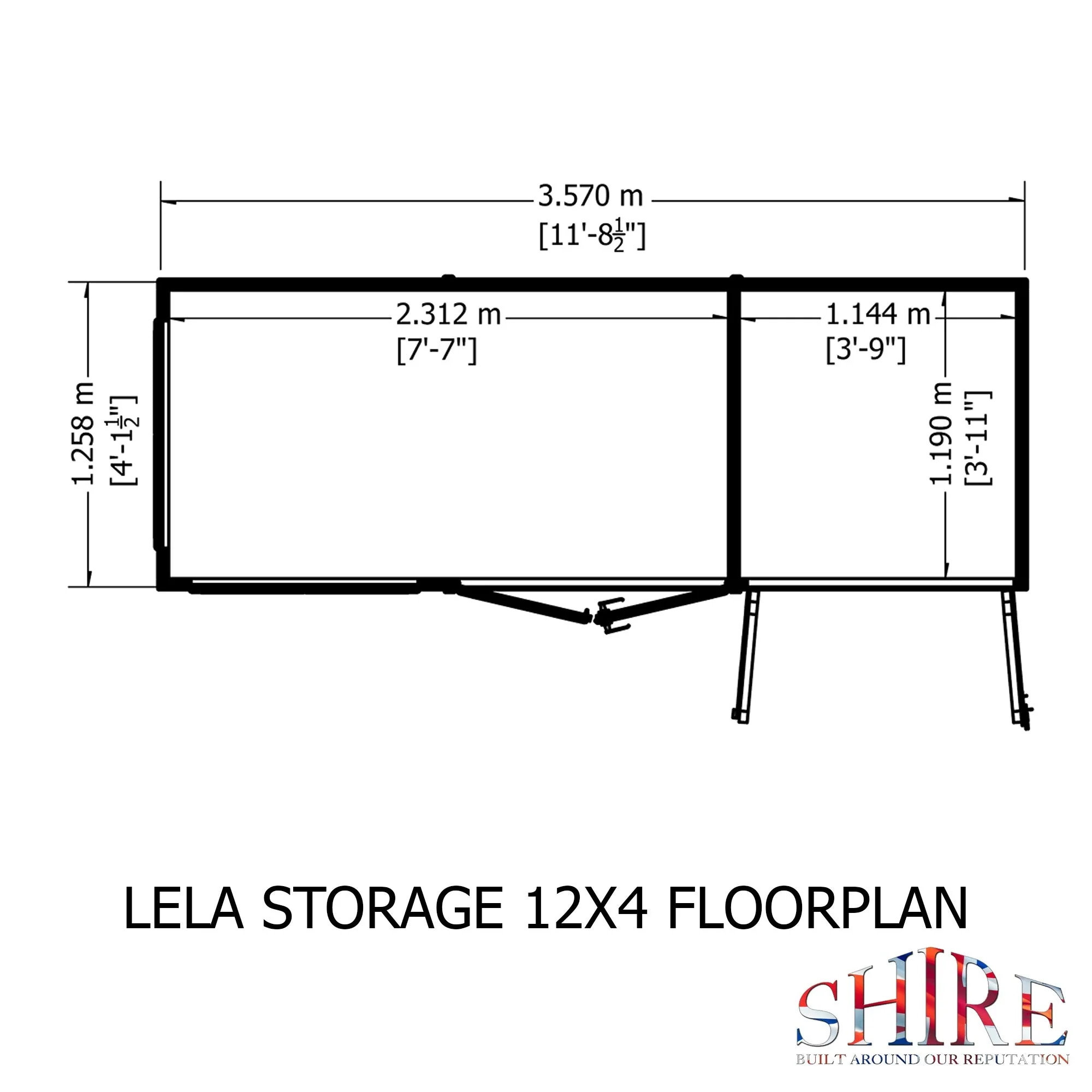Shire Lela 3' 10" x 11' 8" Pent Summerhouse with Side Shed - Premium Dip Treated Shiplap - Image 3