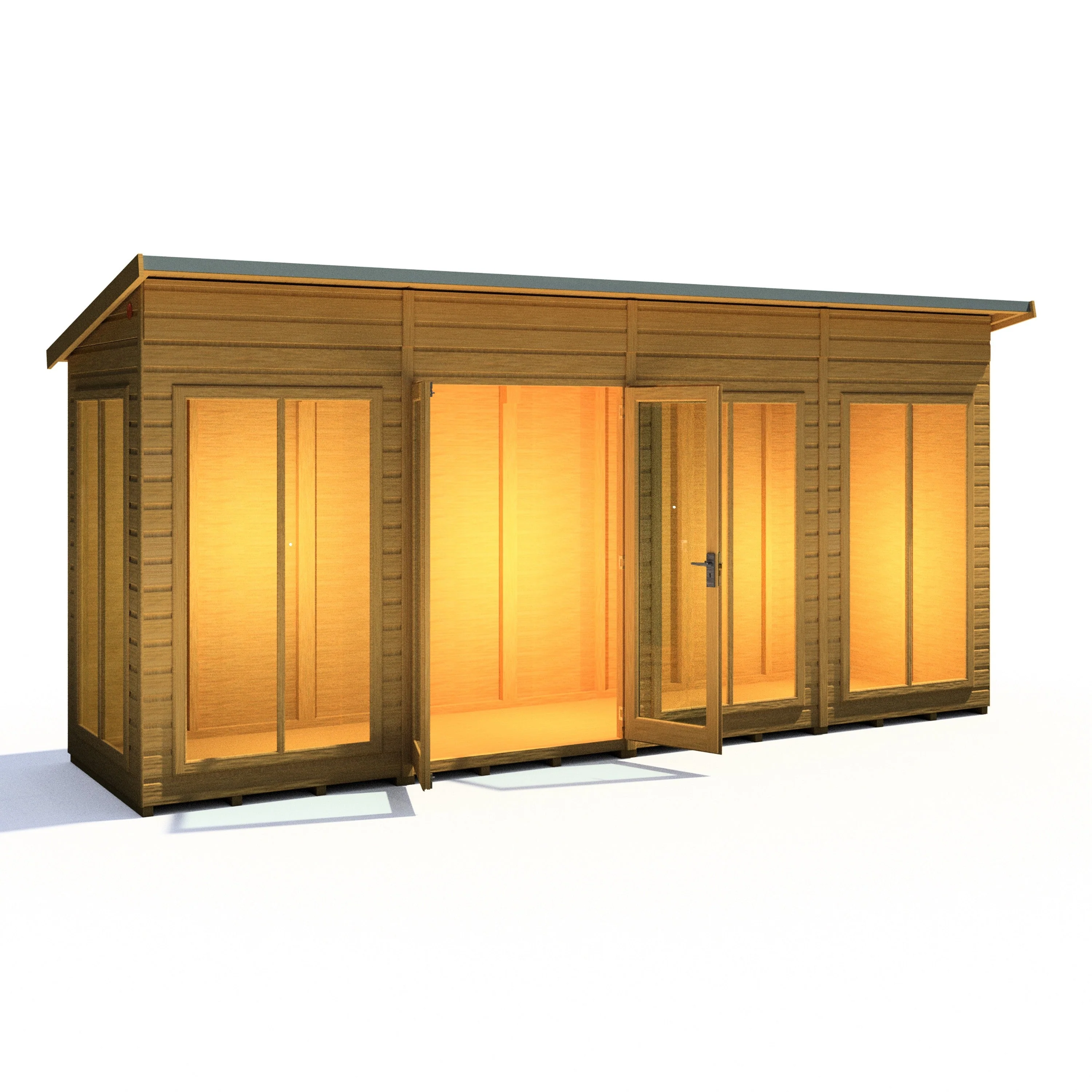 Shire Lela 3' 10" x 15' 7" Pent Summerhouse - Premium Dip Treated Shiplap - Image 2