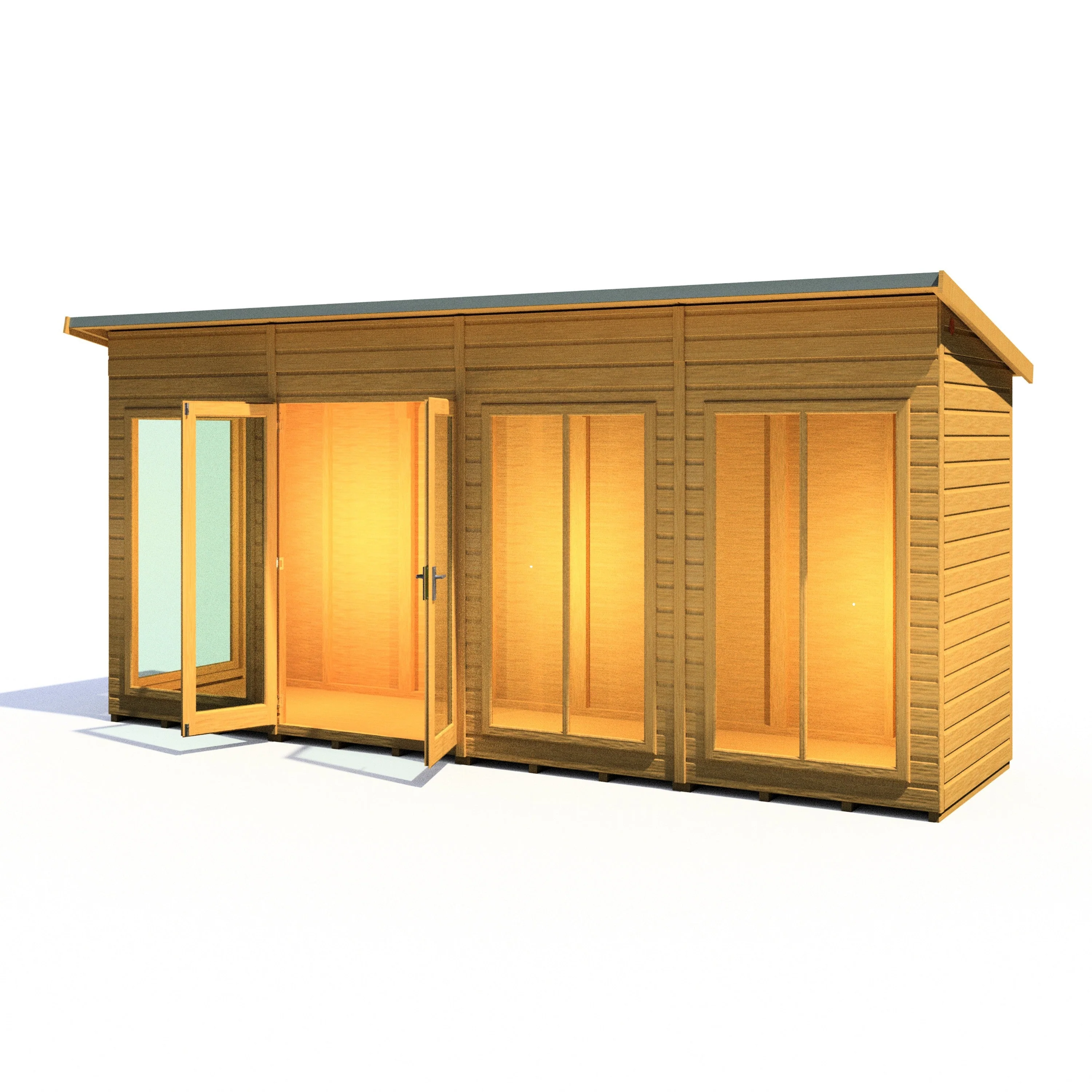 Shire Lela 3' 10" x 15' 7" Pent Summerhouse - Premium Dip Treated Shiplap - Image 5