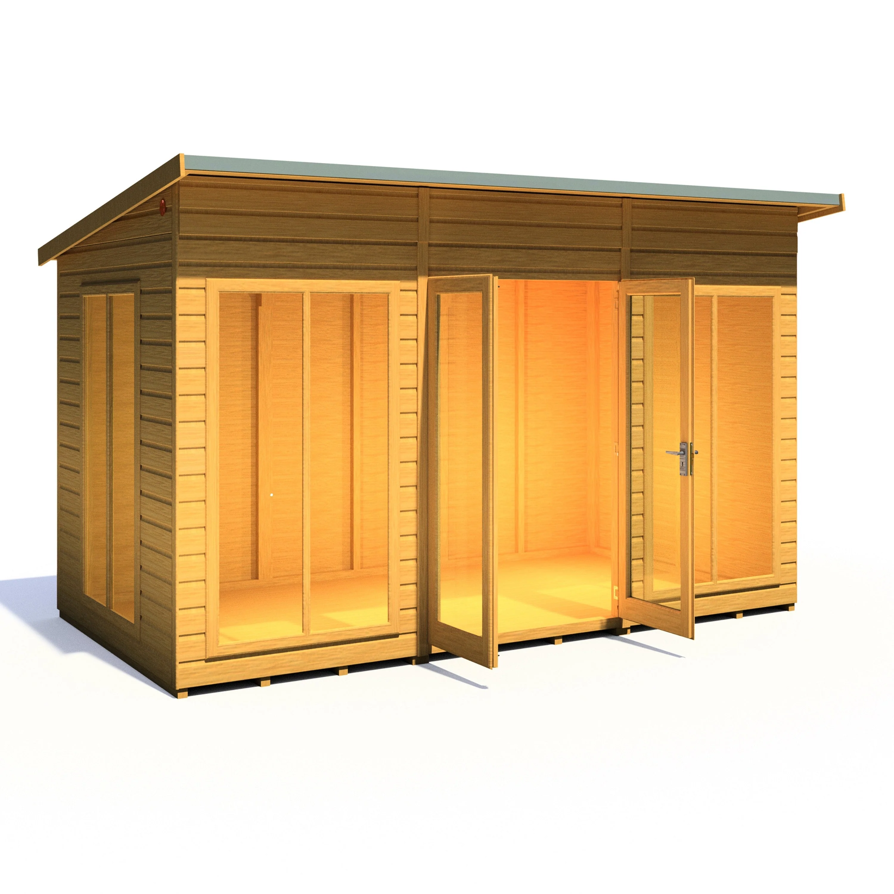 Shire Lela 5' 10" x 11' 8" Pent Summerhouse - Premium Dip Treated Shiplap - Image 2