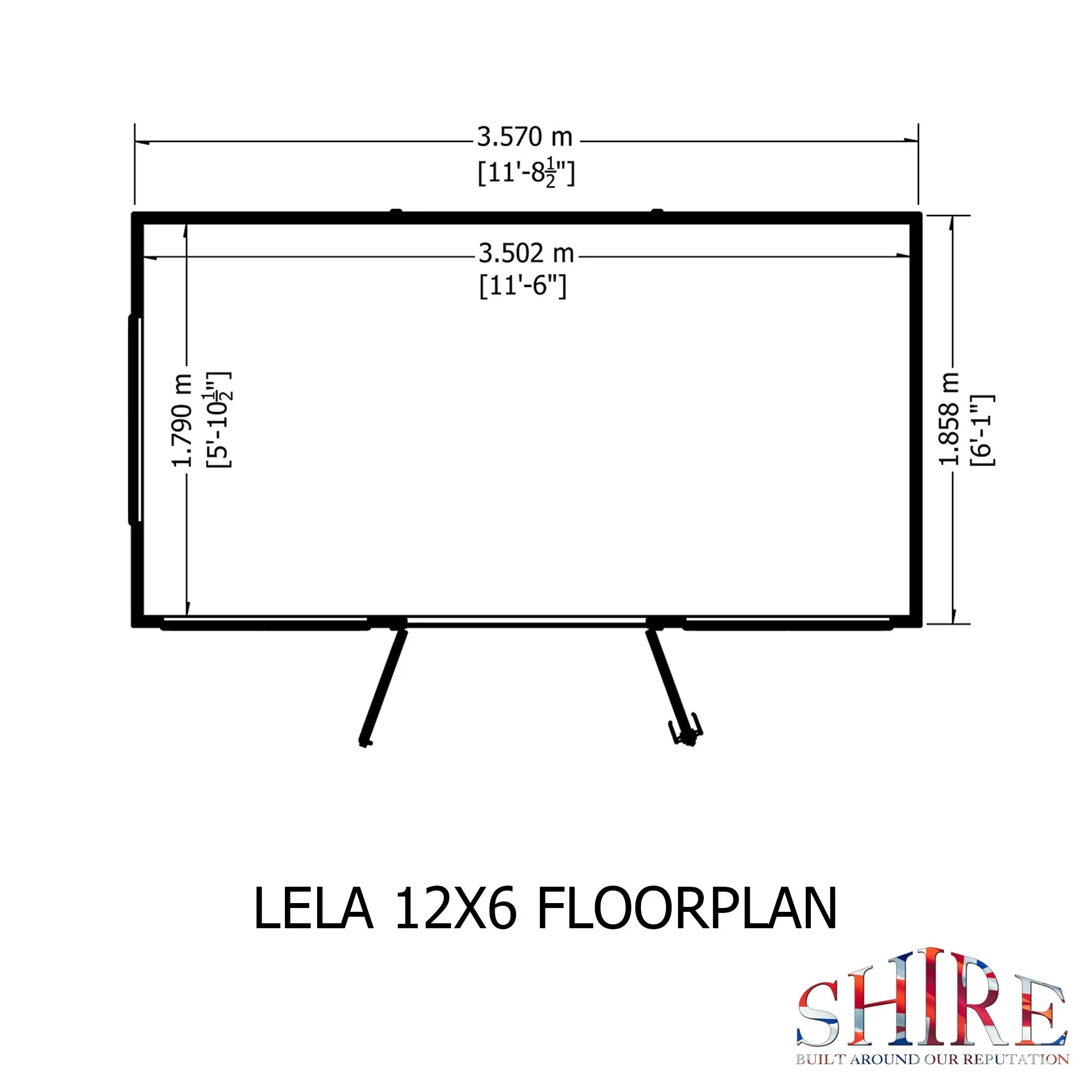 Shire Lela 5' 10" x 11' 8" Pent Summerhouse - Premium Dip Treated Shiplap - Image 3
