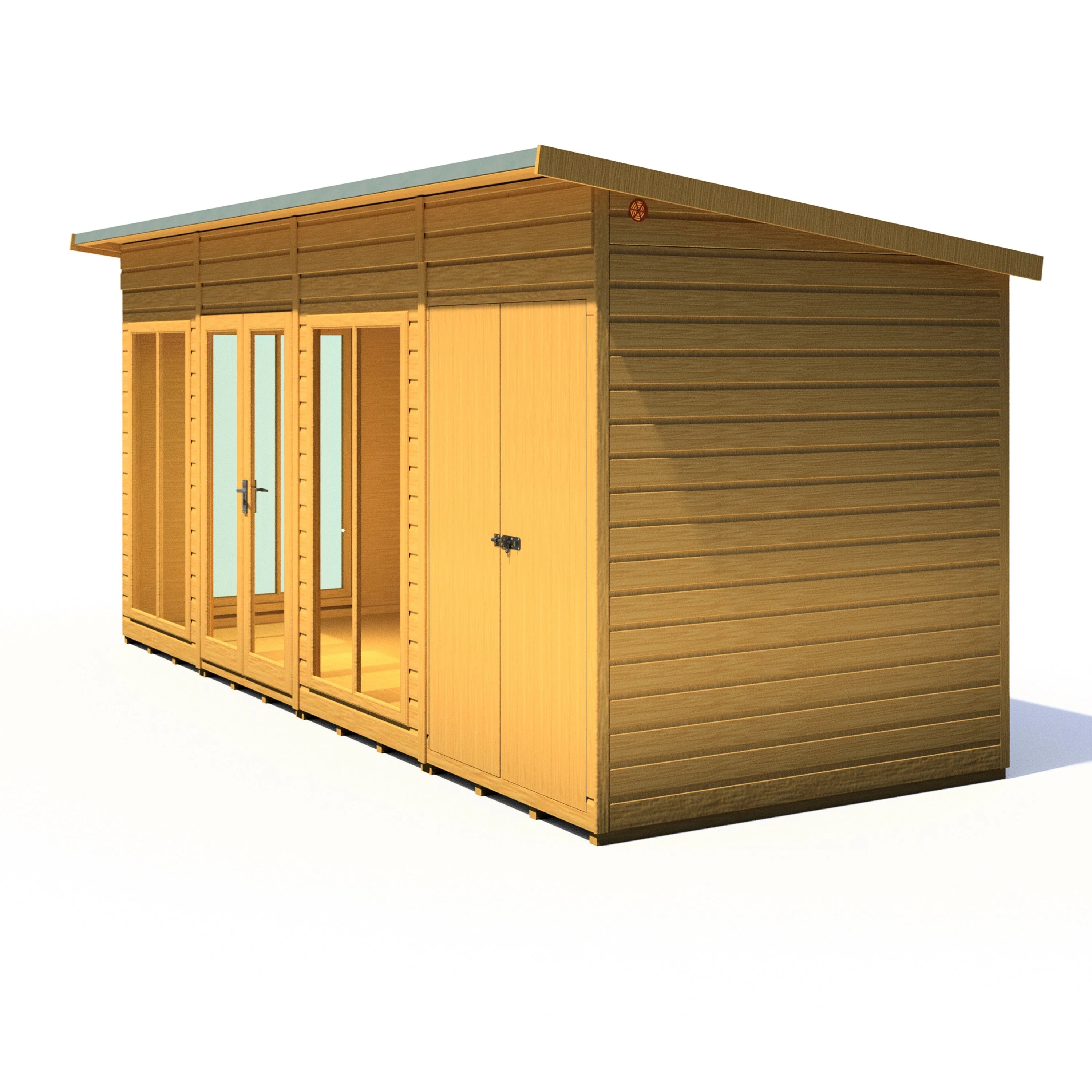 Shire Lela 5' 10" x 15' 7" Pent Summerhouse with Side Shed - Premium Dip Treated Shiplap - Image 7
