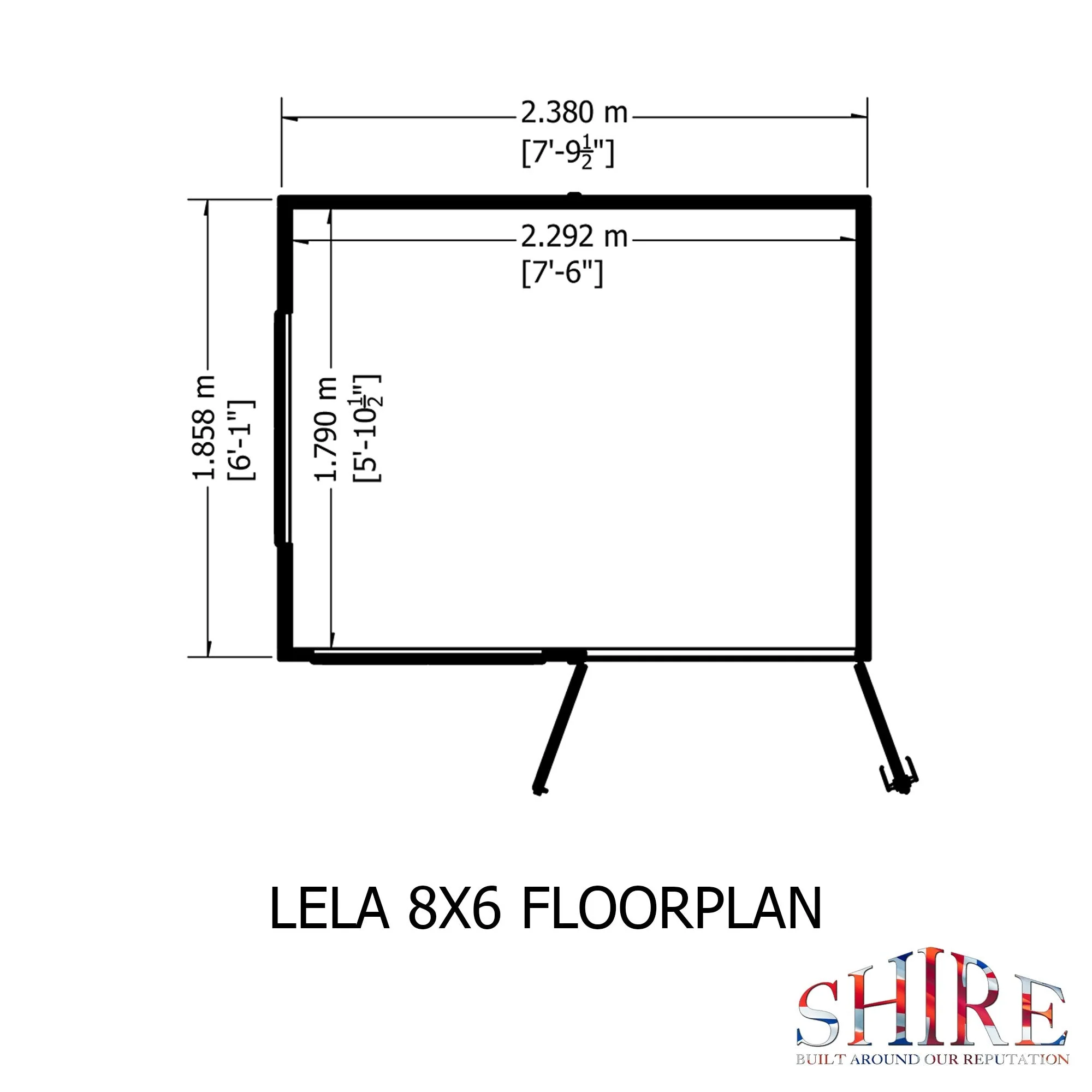 Shire Lela 5' 10" x 7' 9" Pent Summerhouse - Premium Dip Treated Shiplap - Image 3