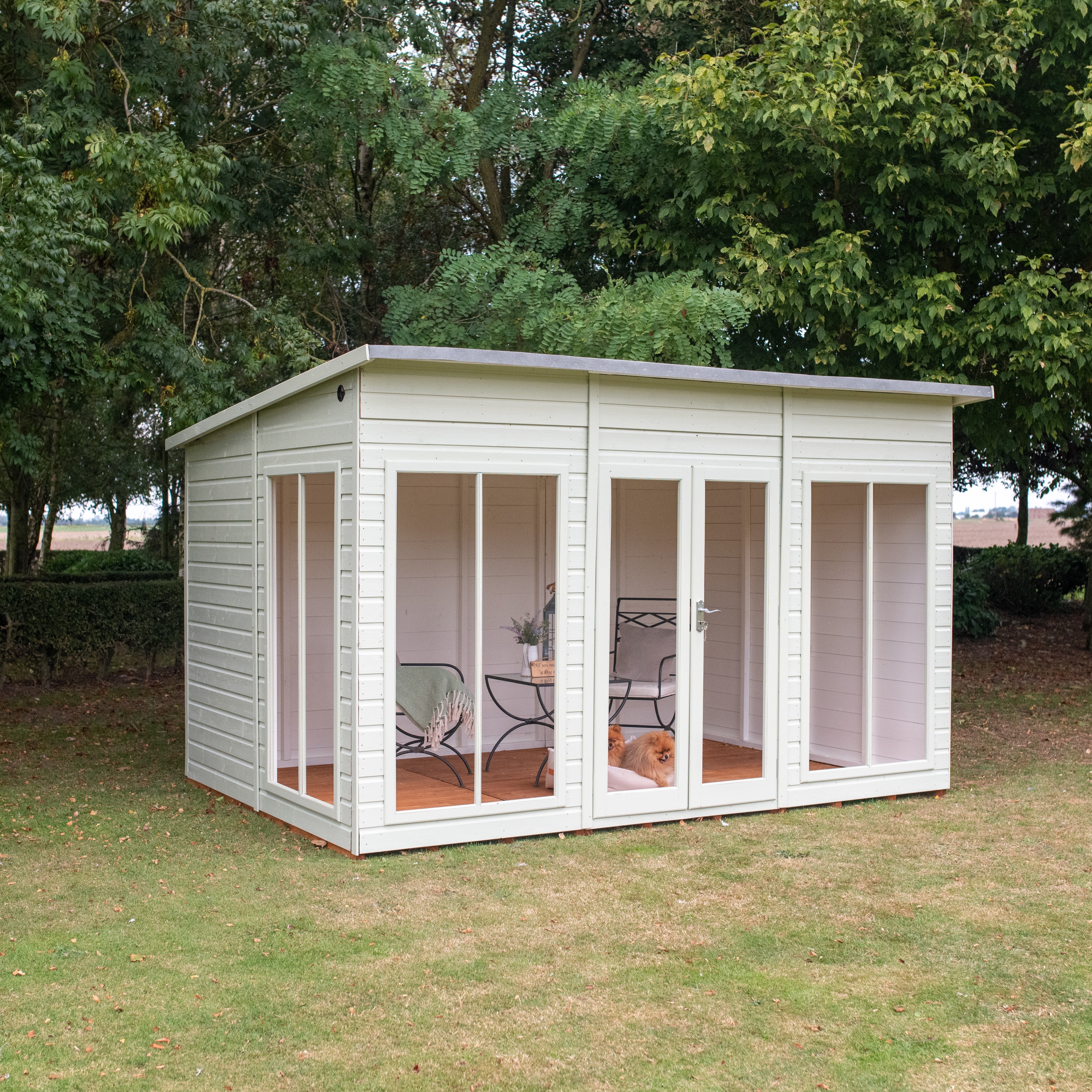 Shire Lela 7' 9" x 11' 8" Pent Summerhouse - Premium Dip Treated Shiplap - Image 10