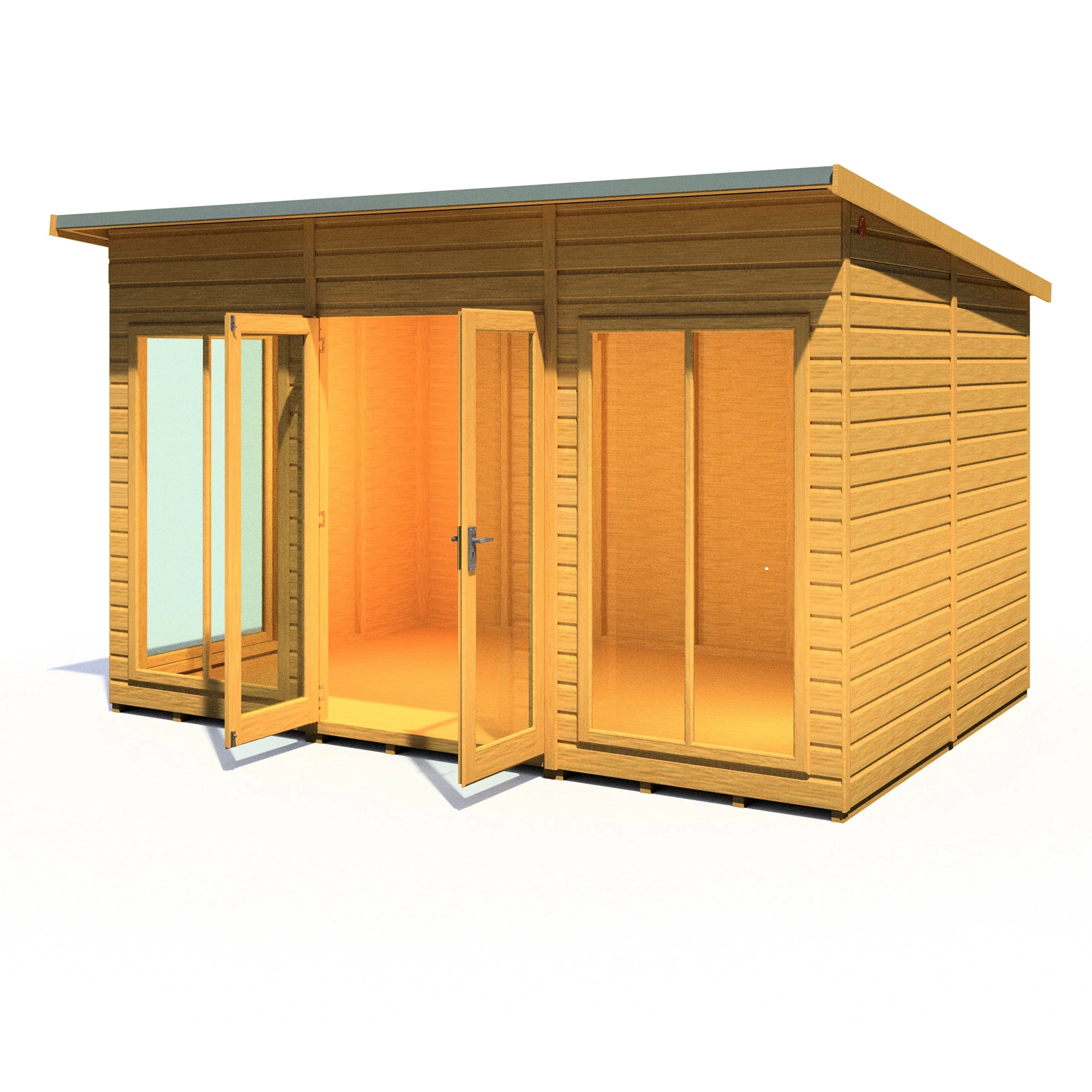 Shire Lela 7' 9" x 11' 8" Pent Summerhouse - Premium Dip Treated Shiplap - Image 5
