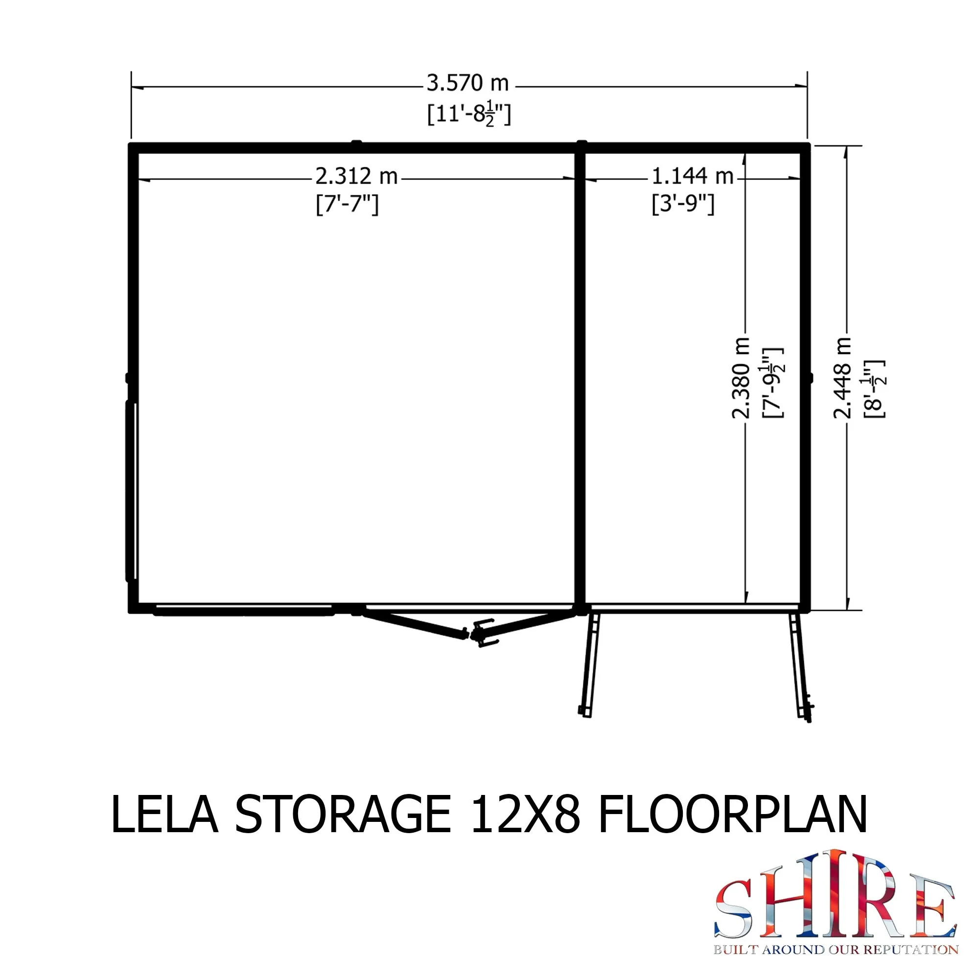 Shire Lela 7' 9" x 11' 8" Pent Summerhouse with Side Shed - Premium Dip Treated Shiplap - Image 3