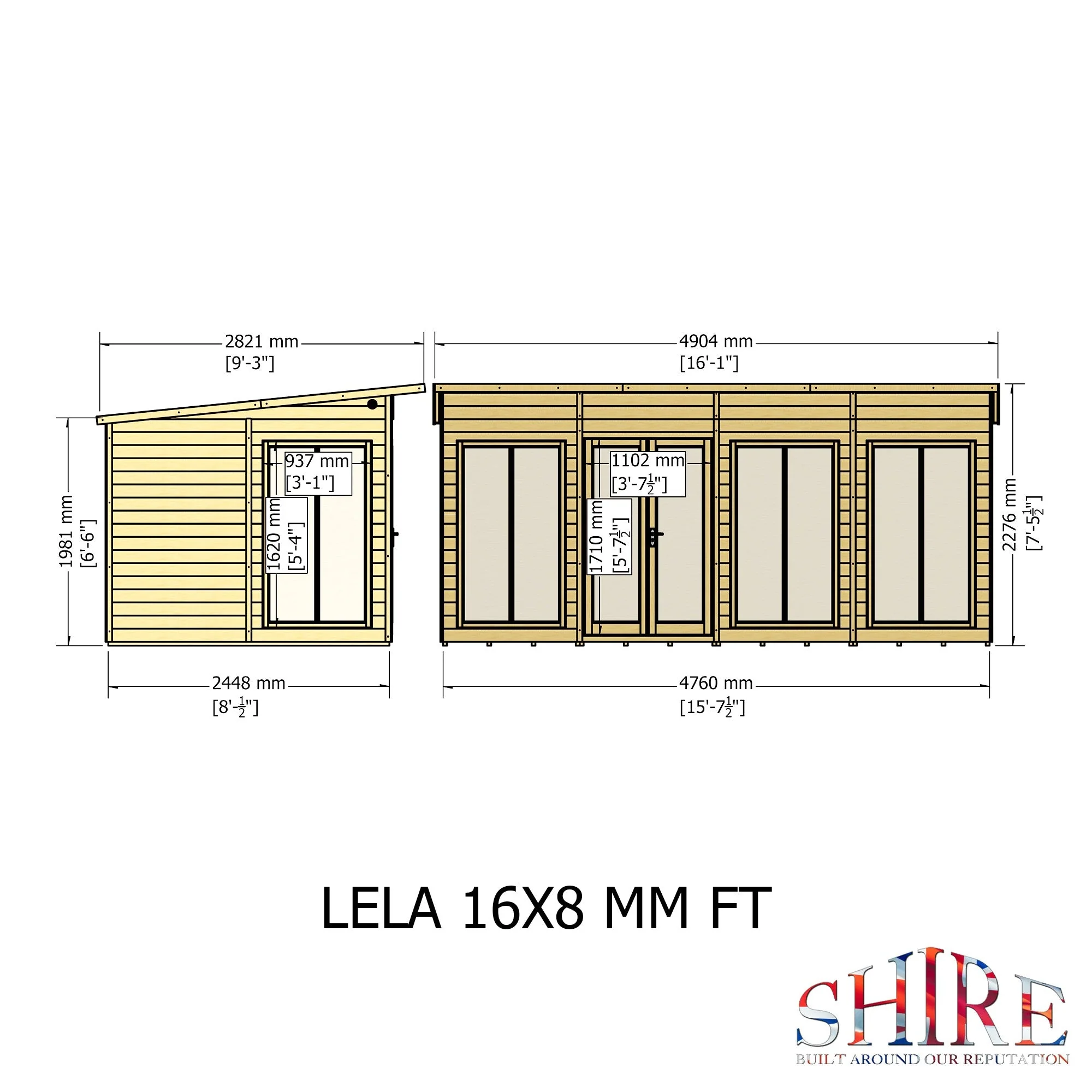 Shire Lela 7' 9" x 15' 7" Pent Summerhouse - Premium Dip Treated Shiplap - Image 4