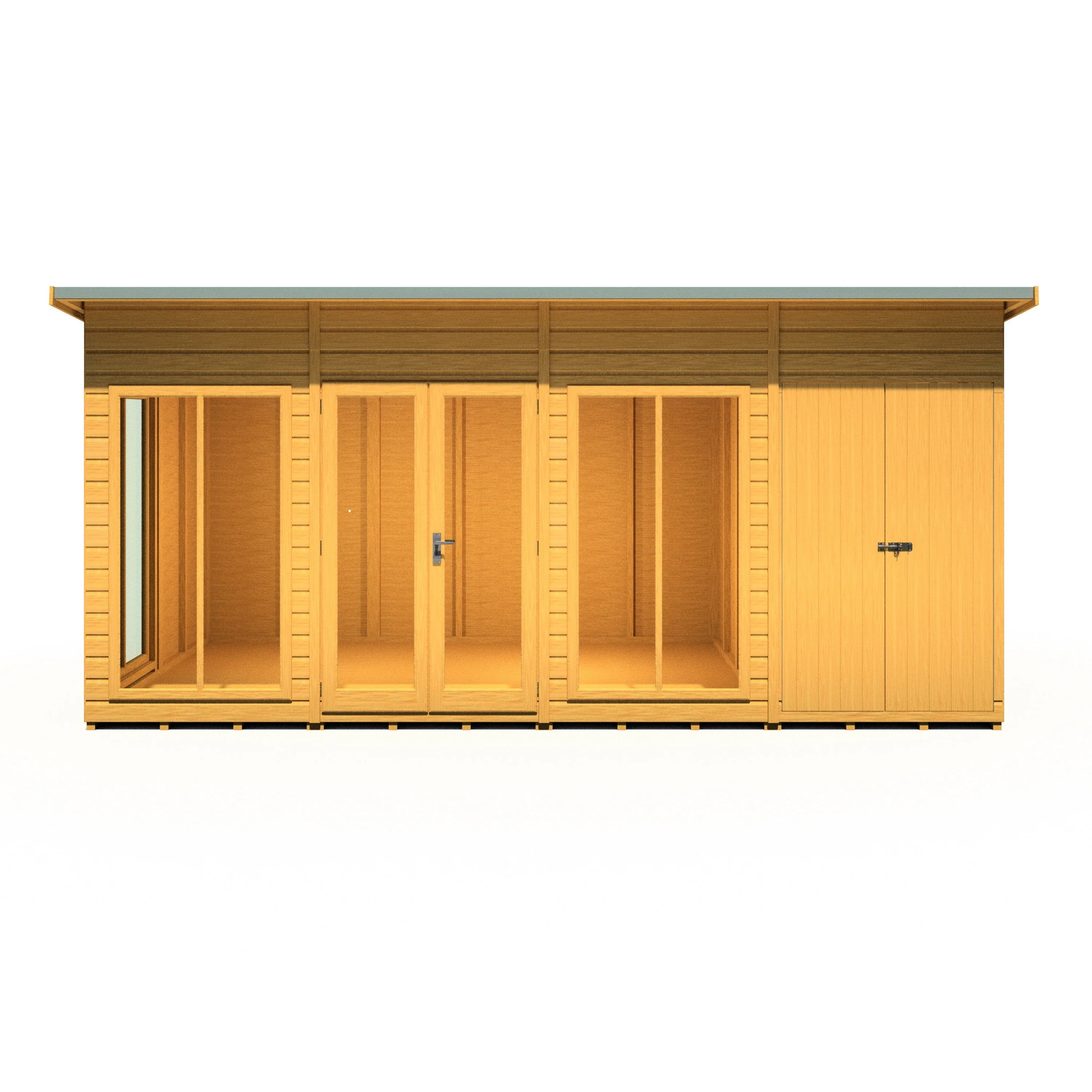 Shire Lela 7' 9" x 15' 7" Pent Summerhouse with Side Shed - Premium Dip Treated Shiplap - Image 2