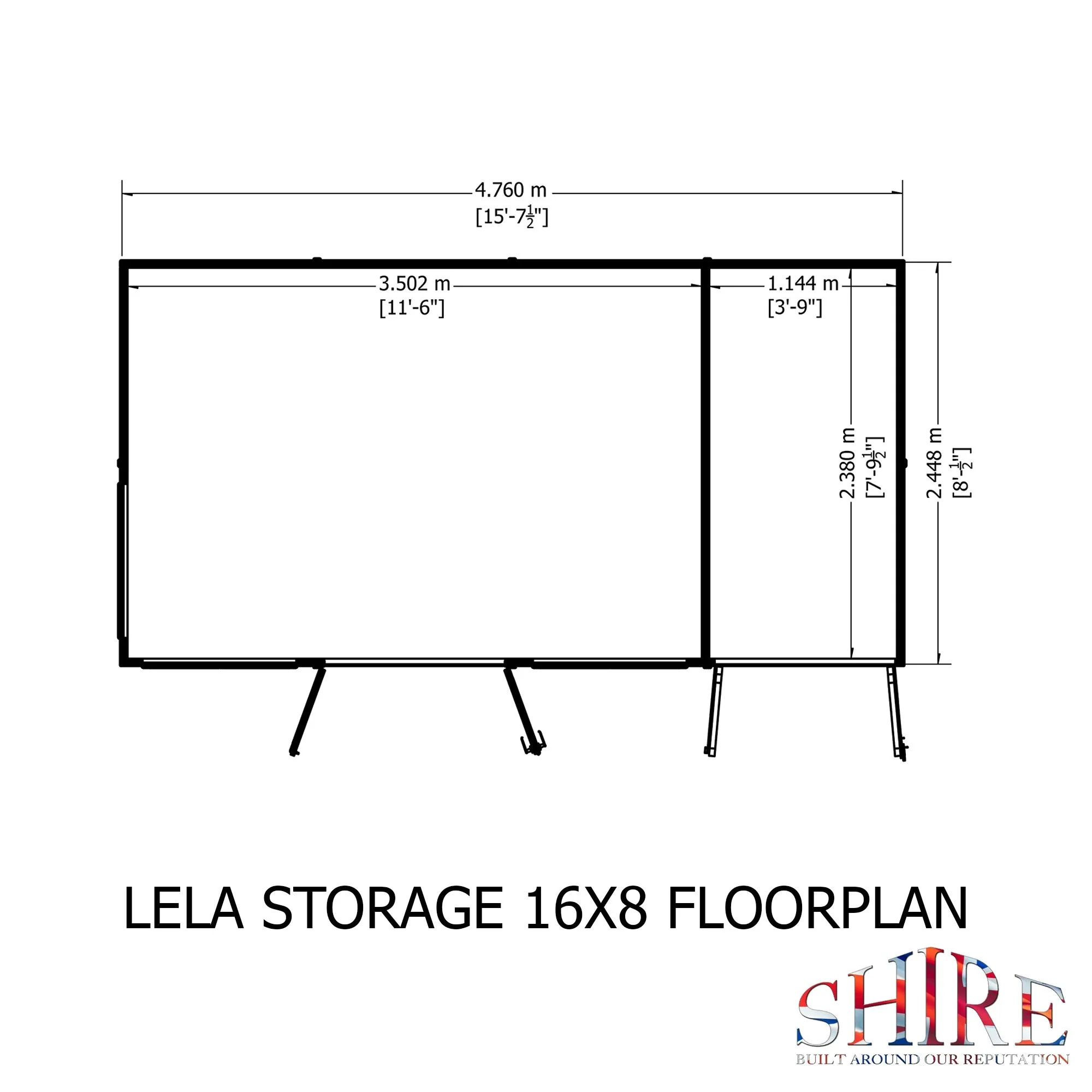 Shire Lela 7' 9" x 15' 7" Pent Summerhouse with Side Shed - Premium Dip Treated Shiplap - Image 3