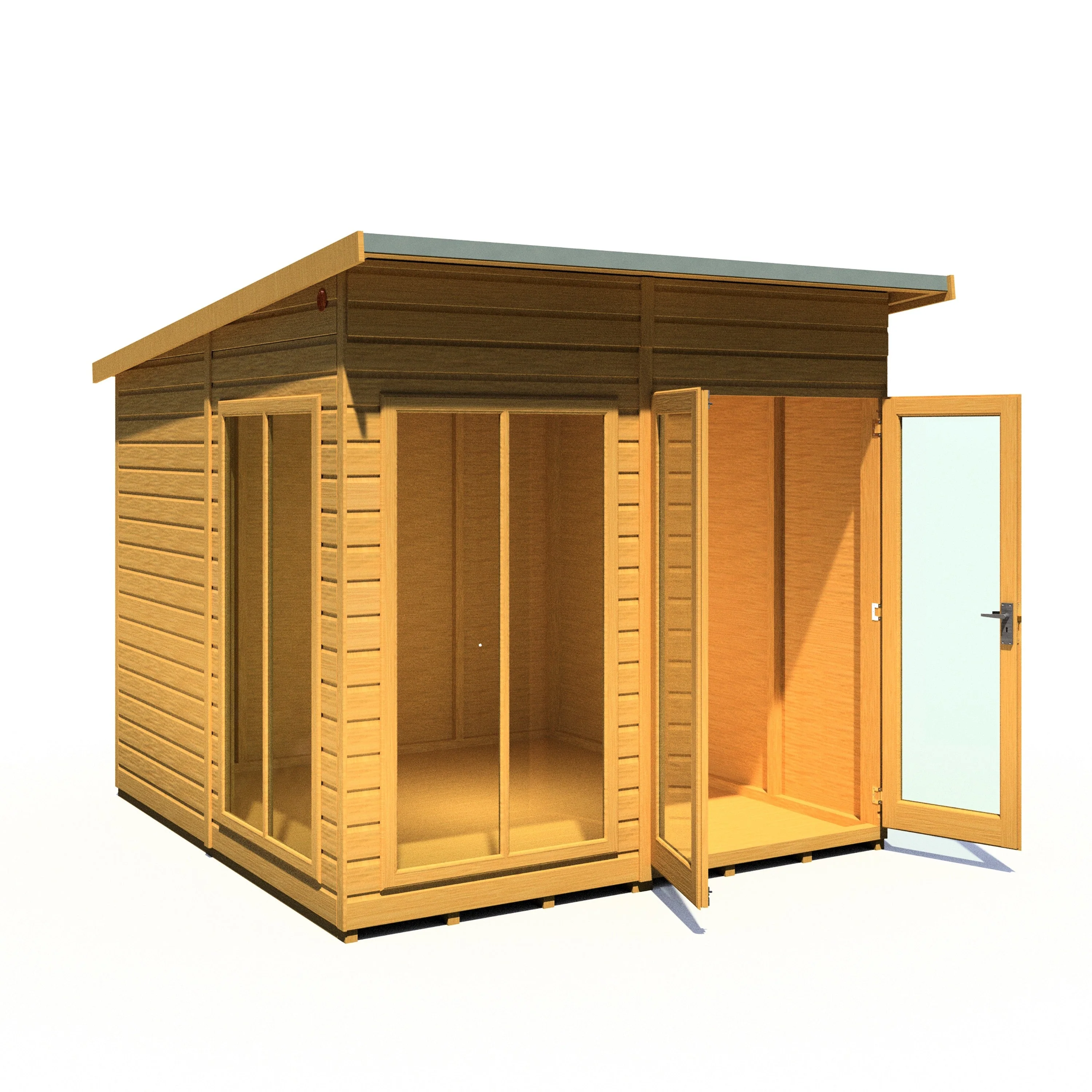Shire Lela 7' 9" x 7' 9" Pent Summerhouse - Premium Dip Treated Shiplap - Image 2