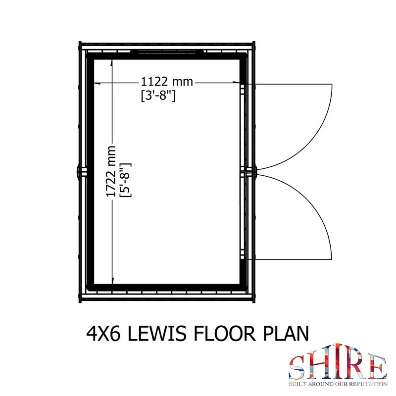 Shire Lewis 4' 4" x 6' 2" Apex Shed - Premium Pressure Treated Shiplap - Image 9