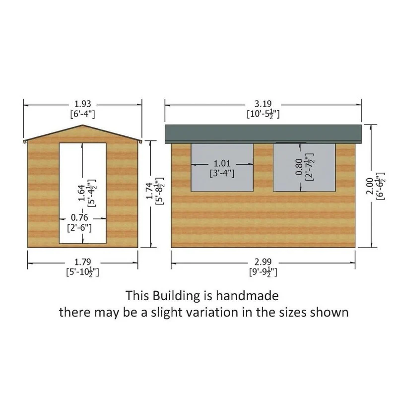Shire Lewis 6' 3" x 10' 5" Apex Shed - Premium Coated Shiplap - Image 2