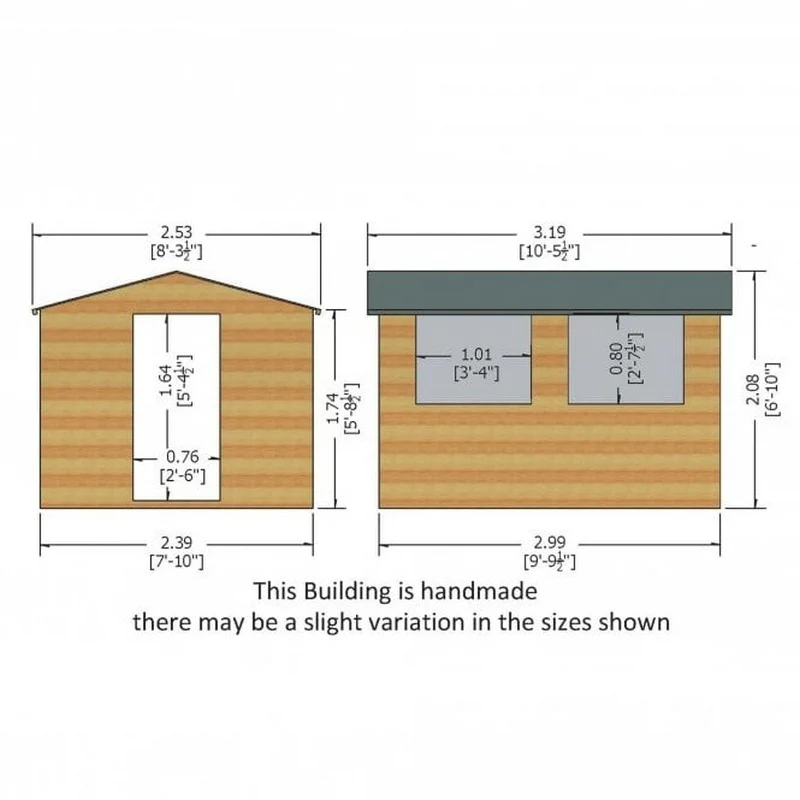 Shire Lewis 8' 3" x 10' 5" Apex Shed - Premium Coated Shiplap - Image 2