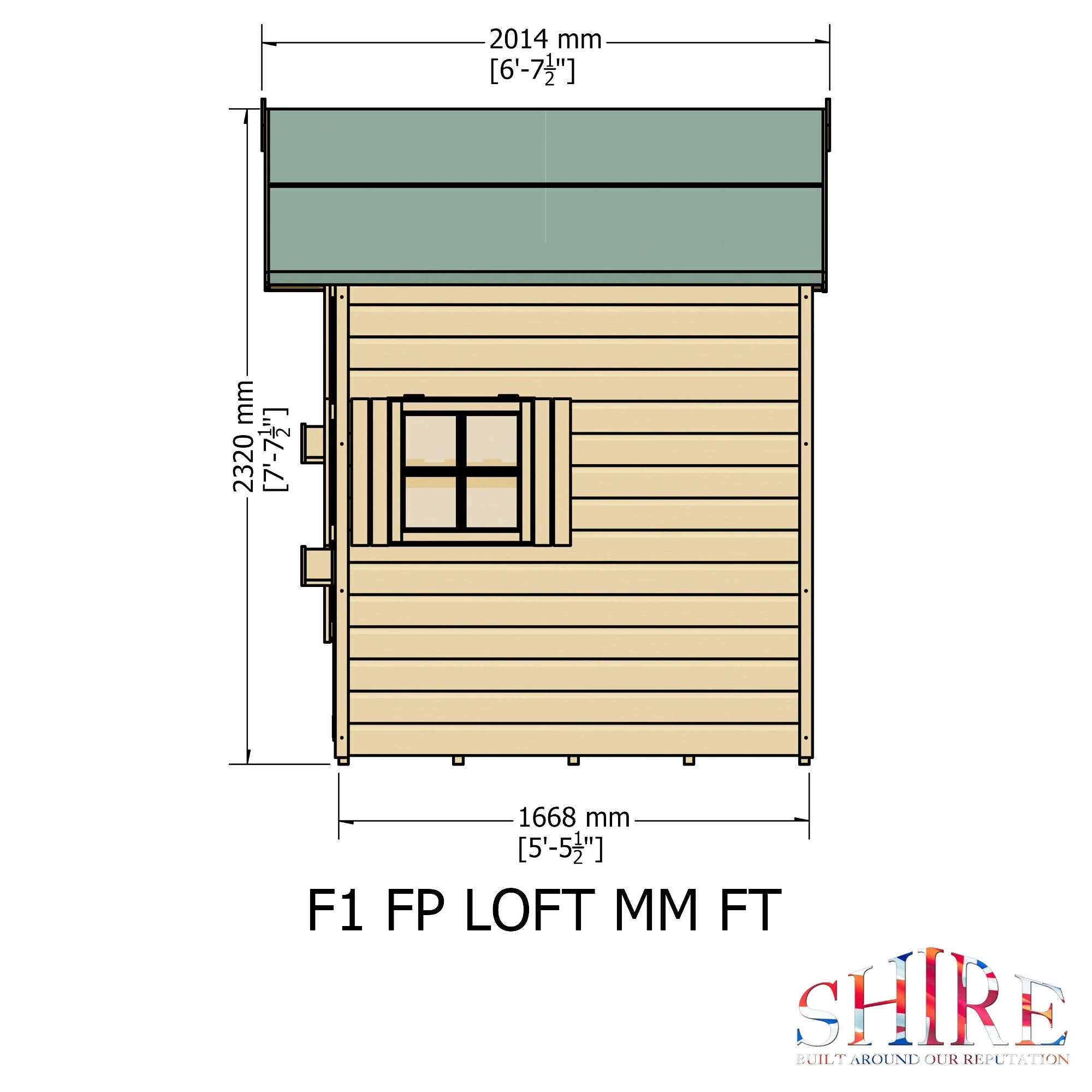Loft 5' 7" x 7' 10" Offset Apex Children's Playhouse - Premium Dip Treated Shiplap - Image 5