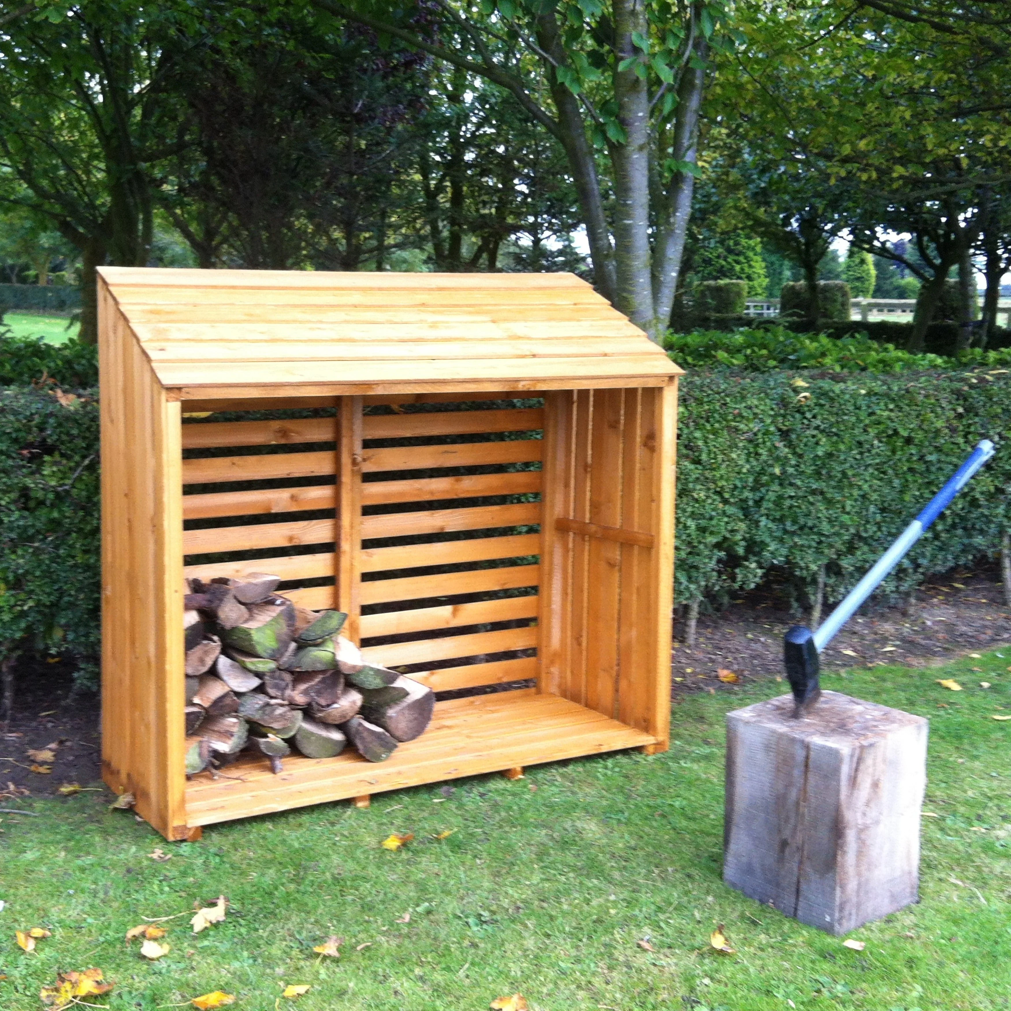 Shire Log Box 4' 11" x 2' Apex Log Store - Premium Dip Treated Shiplap - Image 2