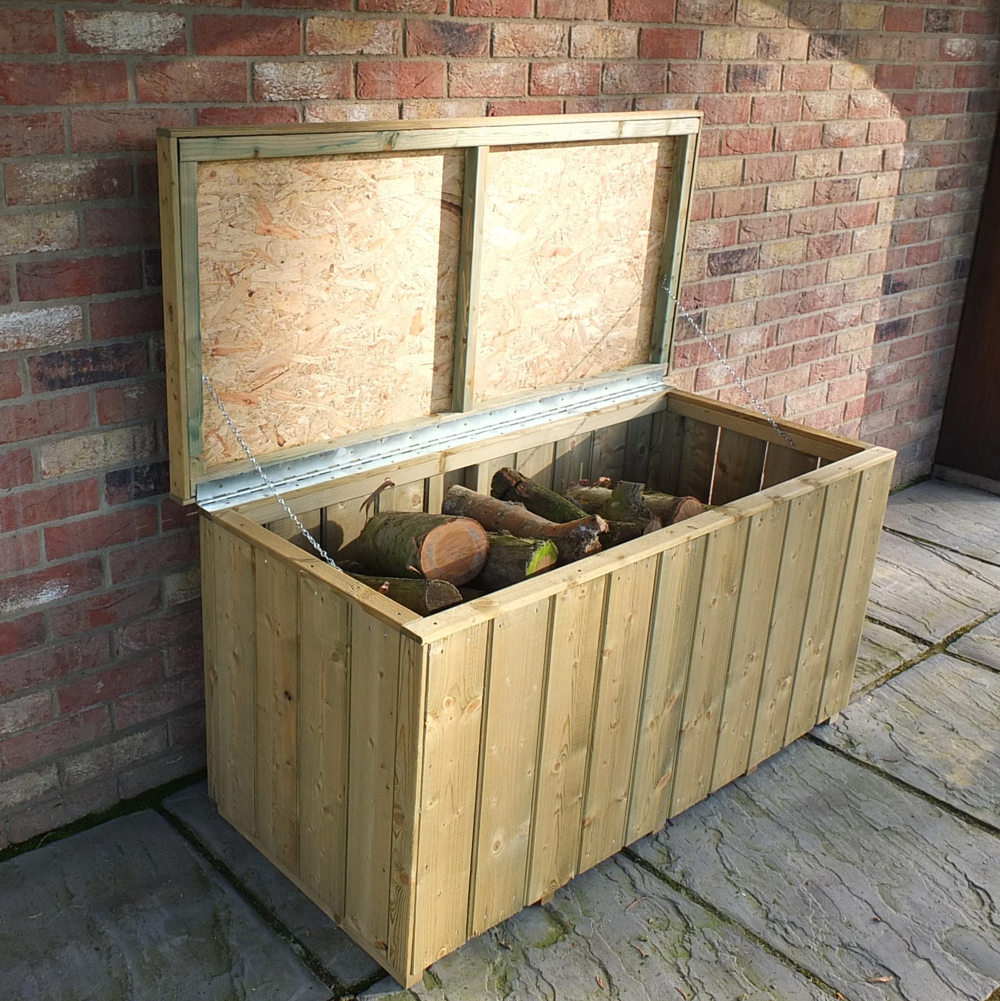 Shire Log Box 4' 3" x 2' Flat Log Store - Premium Pressure Treated Shiplap - Image 2