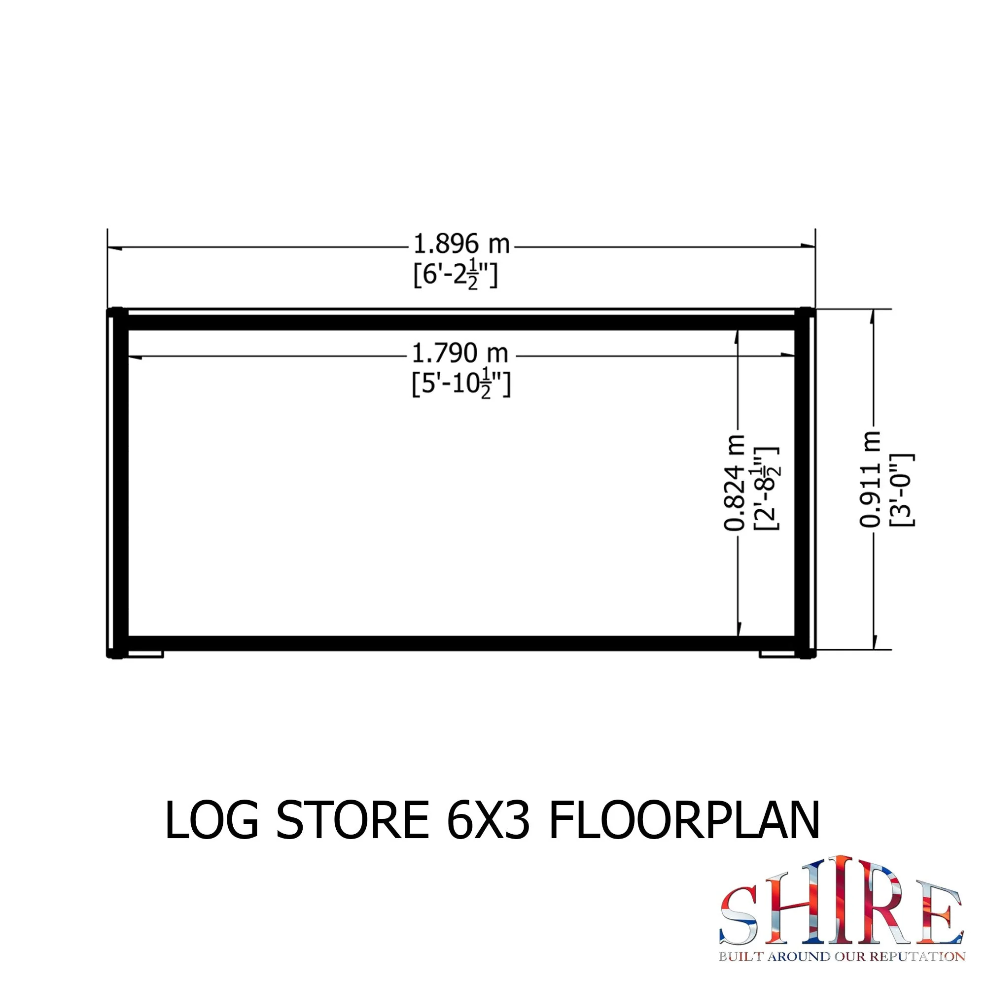 Shire Log Box 6' 2" x 3' 1" Apex Log Store - Premium Shiplap - Image 3