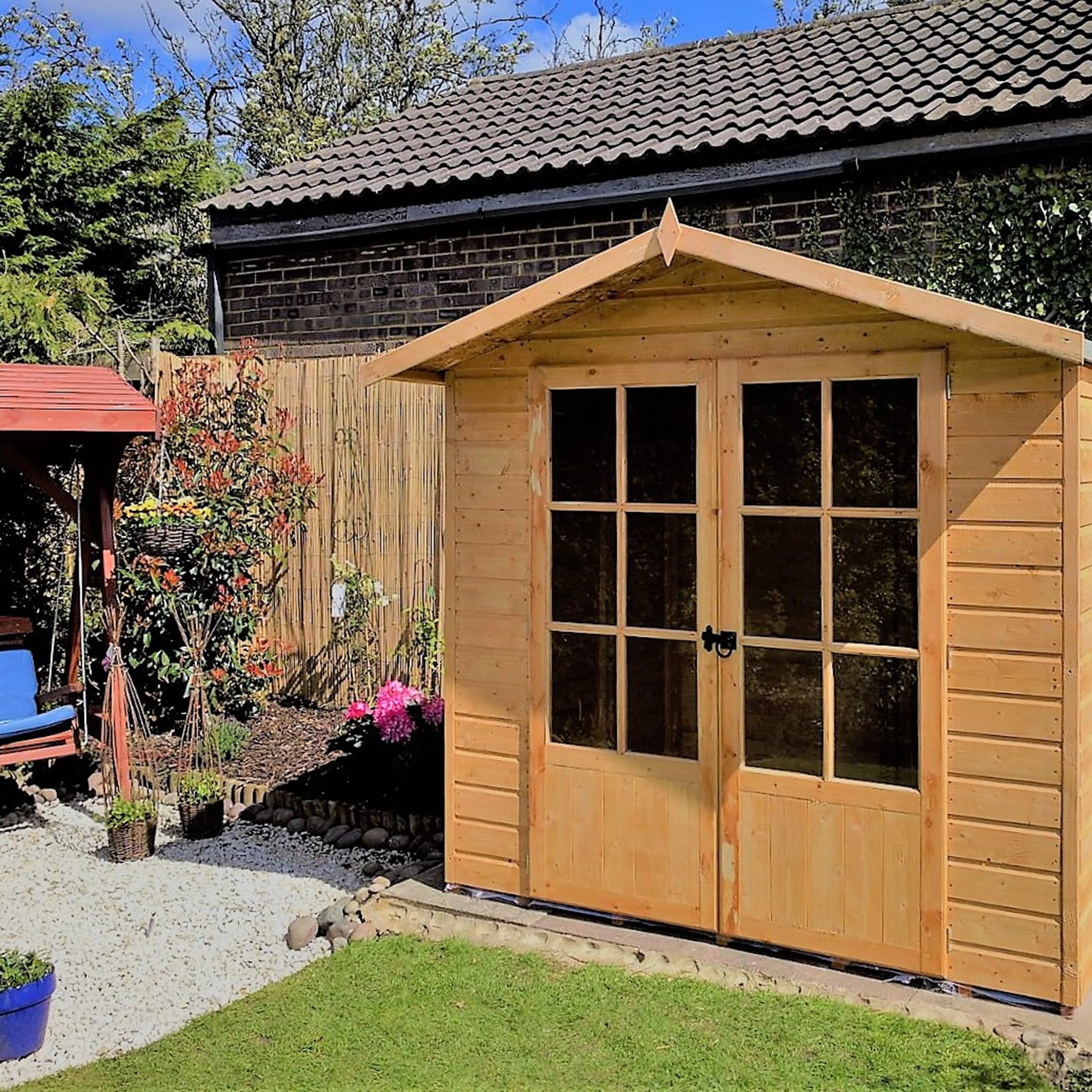 Lumley 4' 10" x 6' 8" Apex Summerhouse - Premium Dip Treated Shiplap - Image 11