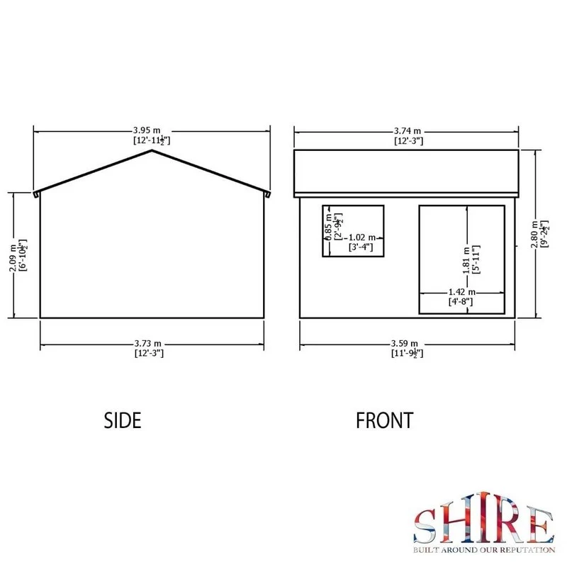 Shire Mammoth 12' 4" x 12' 11" Apex Shed - Premium Coated Shiplap - Image 4