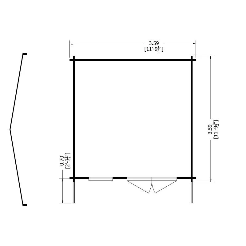 Shire Marlborough 11' 9" x 11' 9" Reverse Apex Log Cabin - Premium 34mm Cladding Tongue & Groove - Image 8
