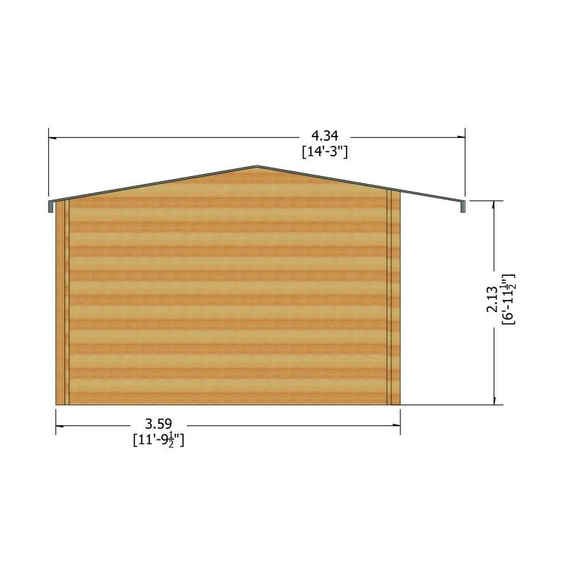 Shire Marlborough 11' 9" x 11' 9" Reverse Apex Log Cabin - Premium 44mm Cladding Tongue & Groove - Image 9
