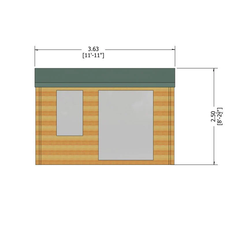 Shire Marlborough 11' 9" x 11' 9" Reverse Apex Log Cabin - Premium 70mm Cladding Tongue & Groove - Image 10