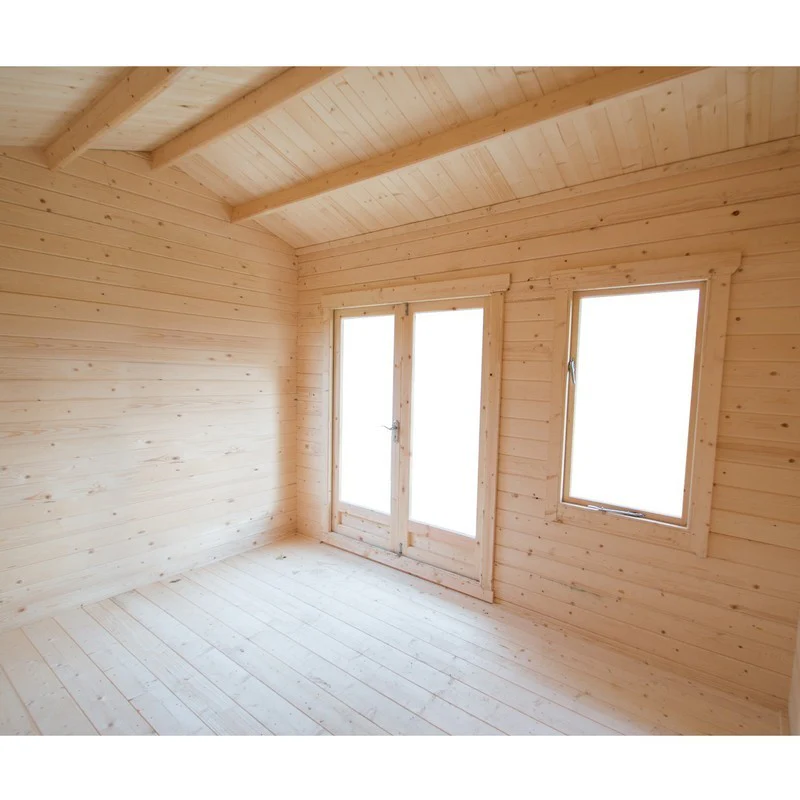 Shire Marlborough 11' 9" x 9' 9" Reverse Apex Log Cabin - Premium 70mm Cladding Tongue & Groove - Image 7