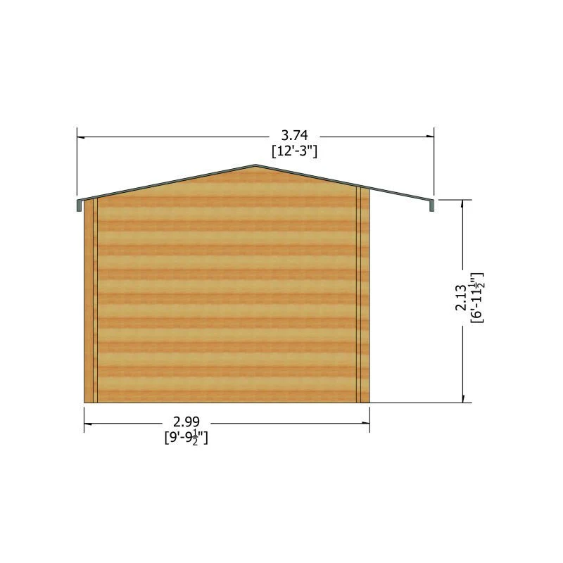 Marlborough 10' 11" x 9' 9" Reverse Apex Log Cabin - Classic 28mm Cladding Tongue & Groove - Image 9