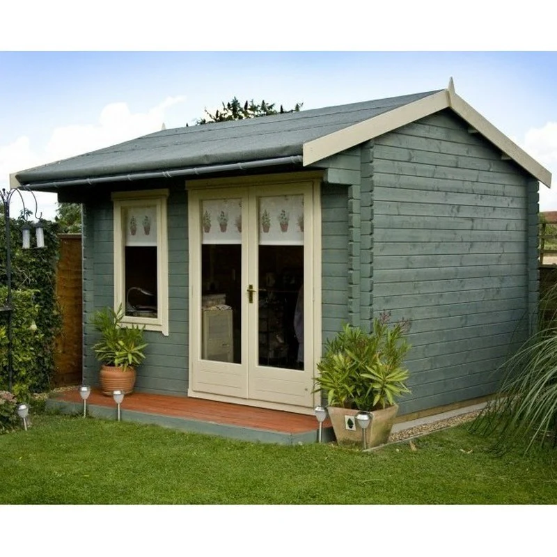 Shire Marlborough 13' 8" x 13' 8" Reverse Apex Log Cabin - Premium 28mm Cladding Tongue & Groove - Image 3