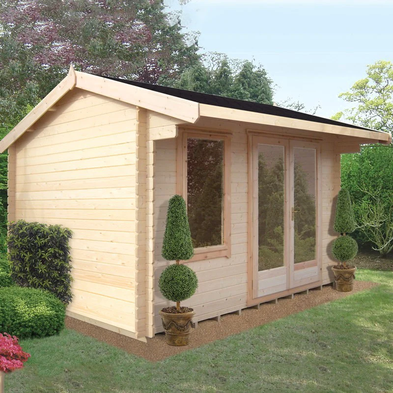 Shire Marlborough 13' 8" x 13' 8" Reverse Apex Log Cabin - Premium 44mm Cladding Tongue & Groove - Image 9