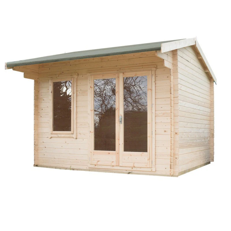 Shire Marlborough 7' 10" x 11' 9" Reverse Apex Log Cabin - Premium 34mm Cladding Tongue & Groove - Image 7