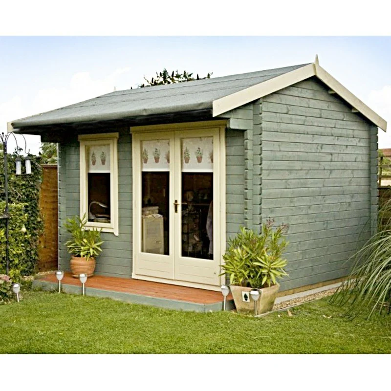 Shire Marlborough 7' 10" x 11' 9" Reverse Apex Log Cabin - Premium 44mm Cladding Tongue & Groove - Image 4