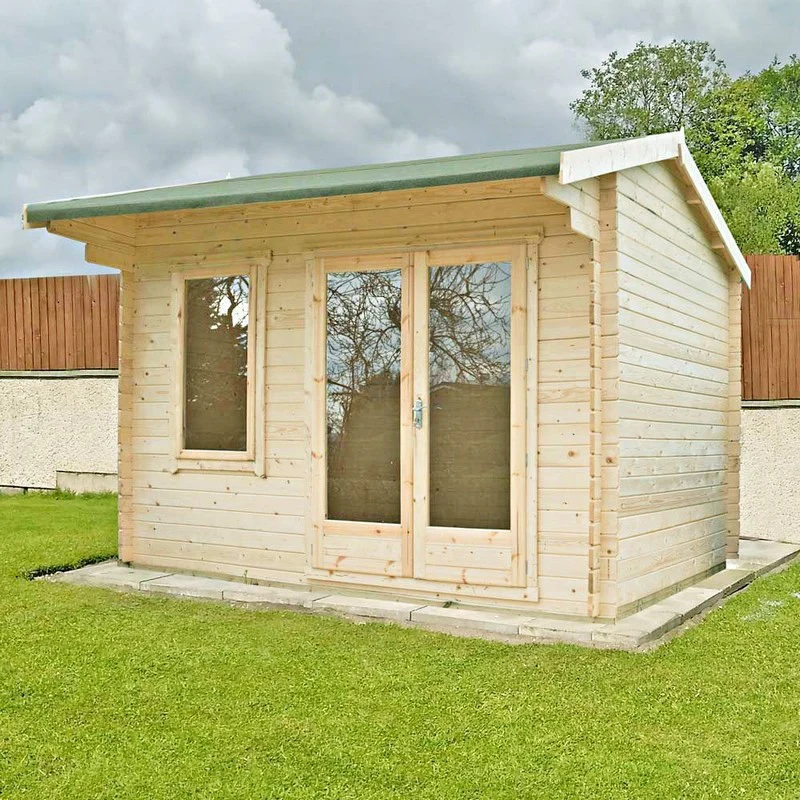Shire Marlborough 7' 10" x 9' 9" Reverse Apex Log Cabin - Premium 70mm Cladding Tongue & Groove - Image 3