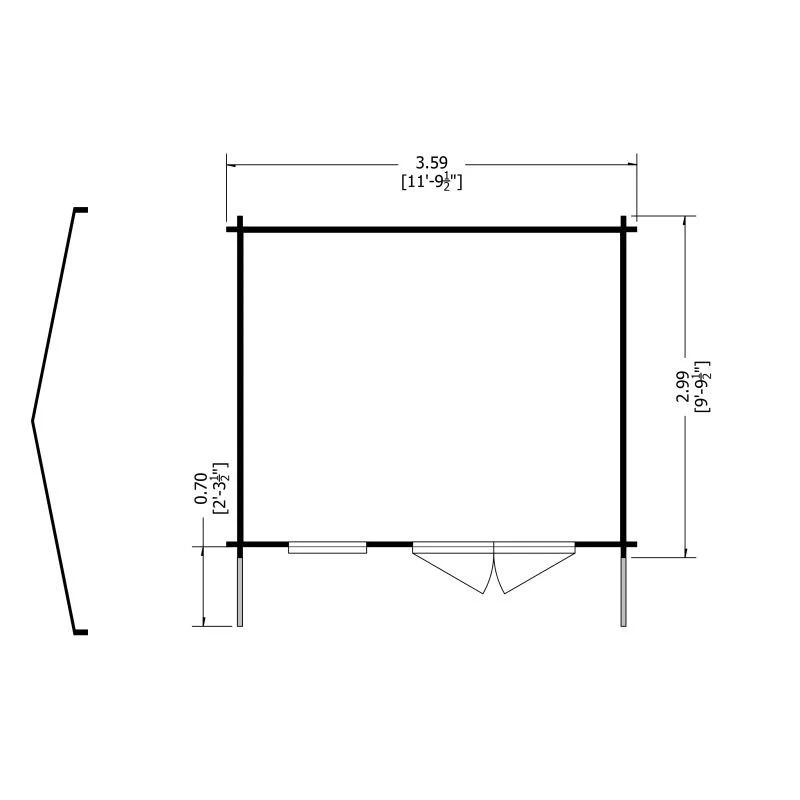Shire Marlborough 9' 9" x 11' 9" Reverse Apex Log Cabin - Premium 34mm Cladding Tongue & Groove - Image 8