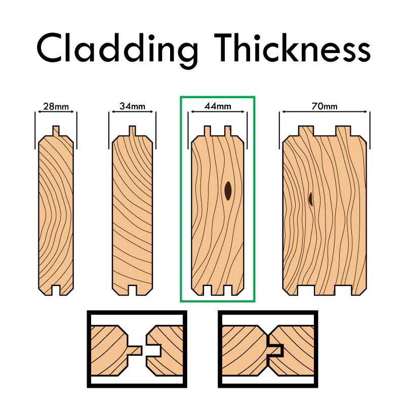 Shire Marlborough 9' 9" x 11' 9" Reverse Apex Log Cabin - Premium 44mm Cladding Tongue & Groove - Image 11