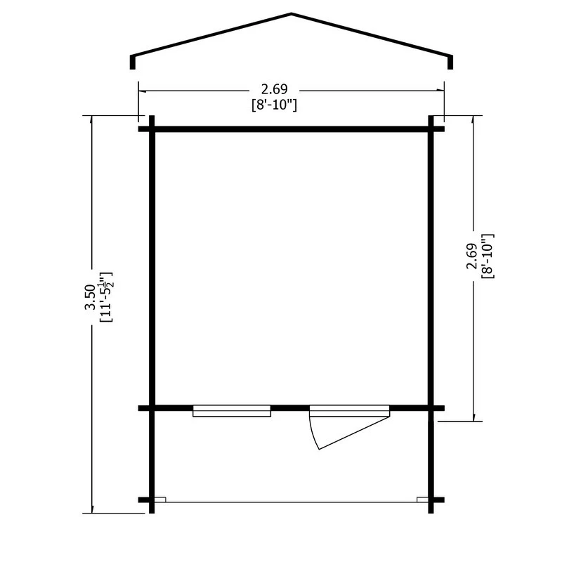 Shire Maulden 9' x 9' Apex Log Cabin - Budget 19mm Cladding Tongue & Groove - Image 9