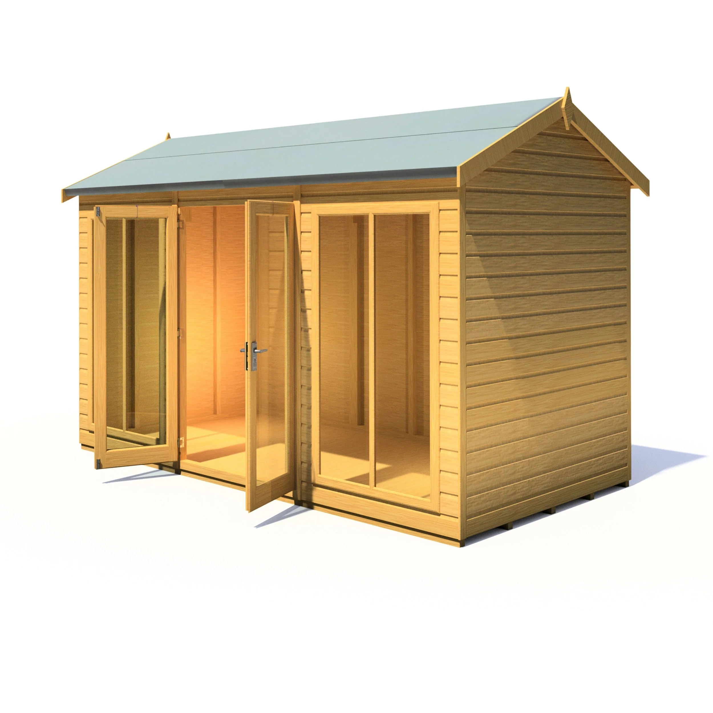 Shire Mayfield 5' 7" x 11' 8" Reverse Apex Summerhouse - Premium Dip Treated Shiplap - Image 4